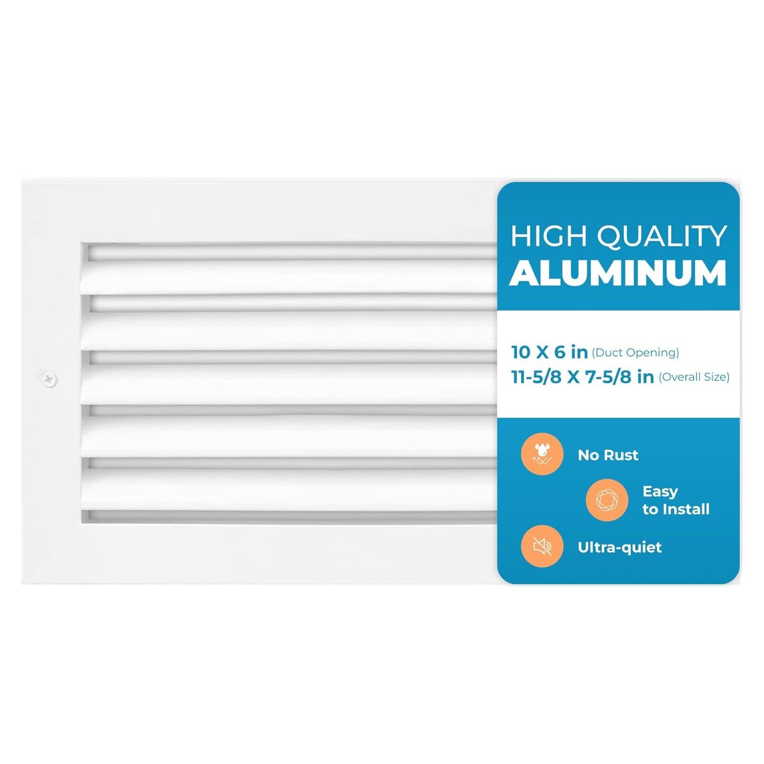 Rejilla de Ventilación de Aluminio Air 360 10x6 Pulgadas