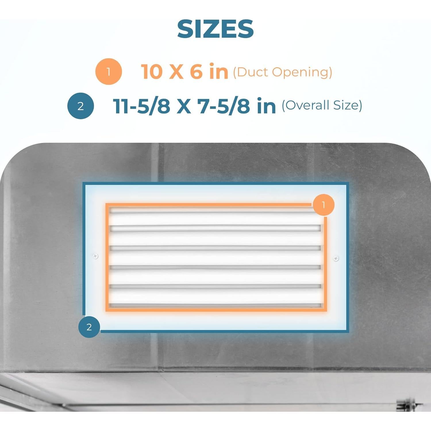 Rejilla de Ventilación de Aluminio Air 360 10x6 Pulgadas