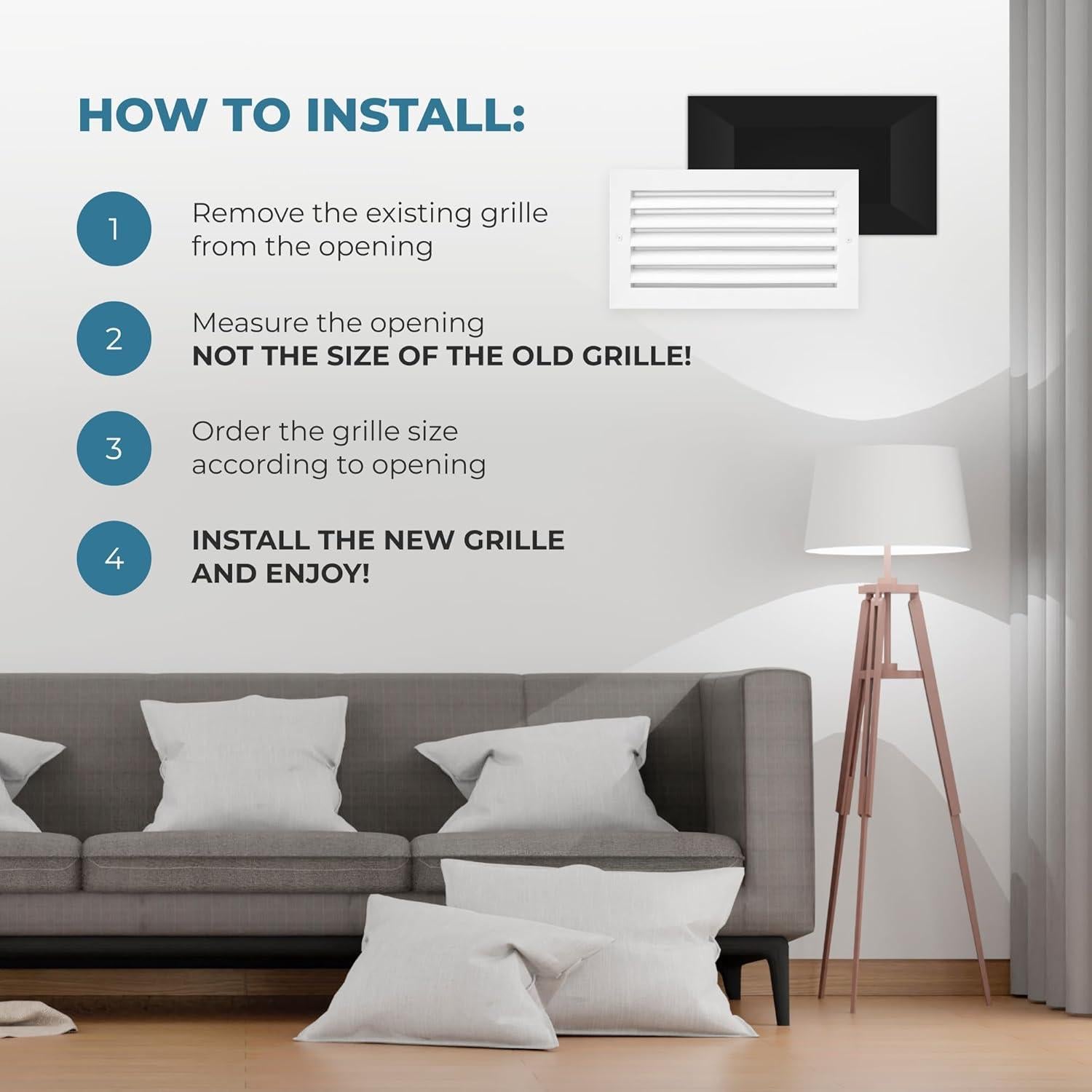 Rejilla de Ventilación de Aluminio Air 360 10x6 Pulgadas