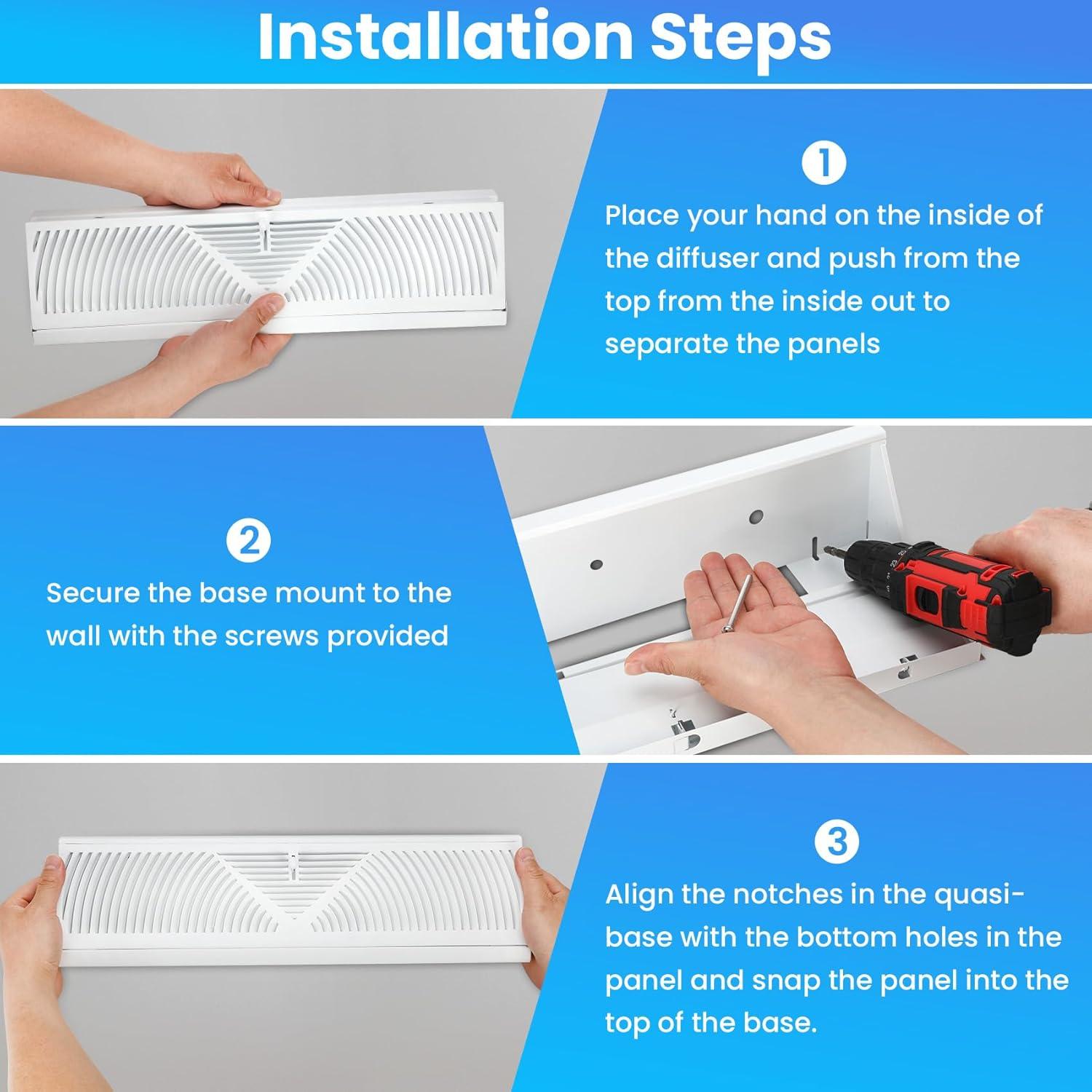 Difusor de Ventilación Aremae 18" Blanco Ajustable HVAC