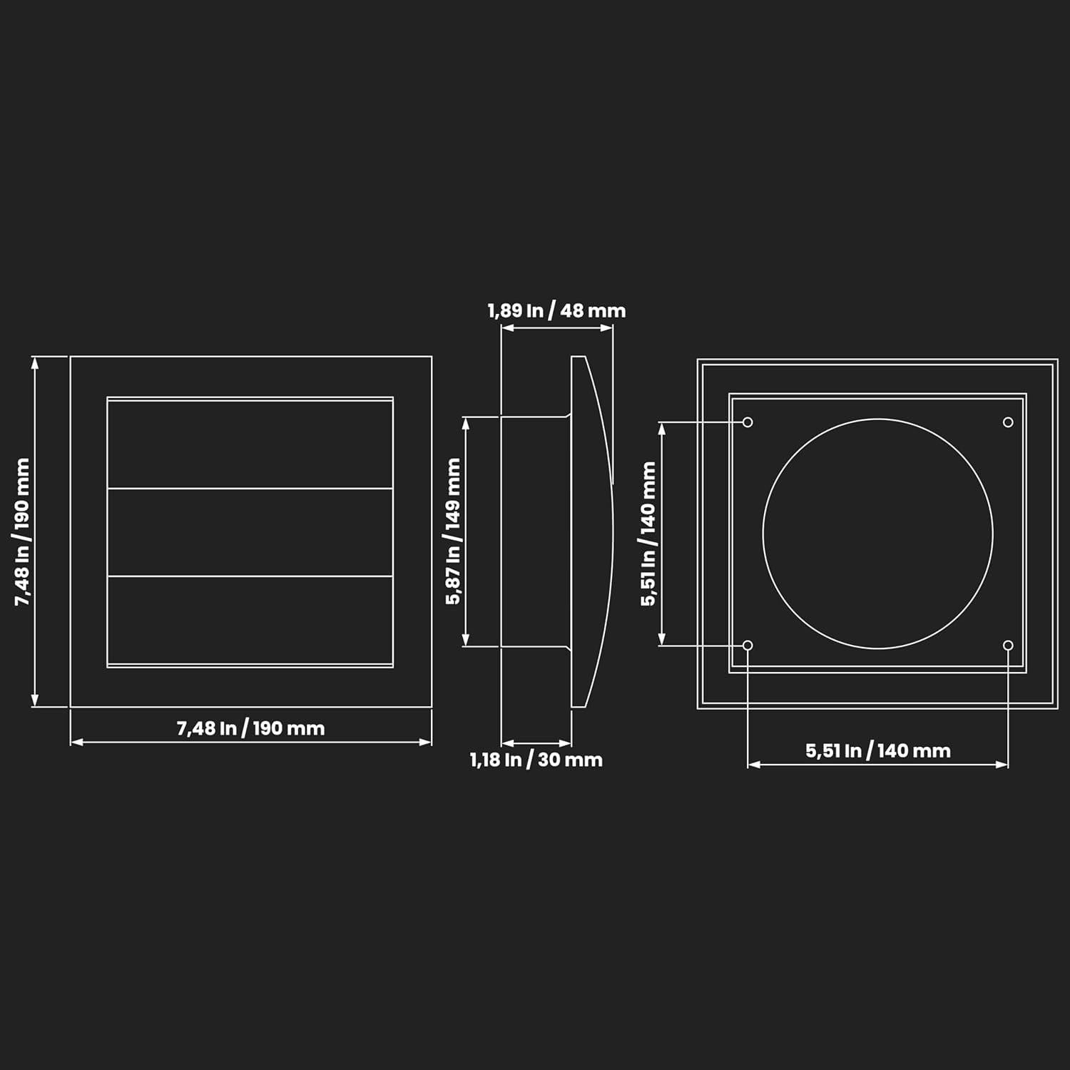 Campana de Escape 6 Pulgadas Repa Market Blanca con Pantalla