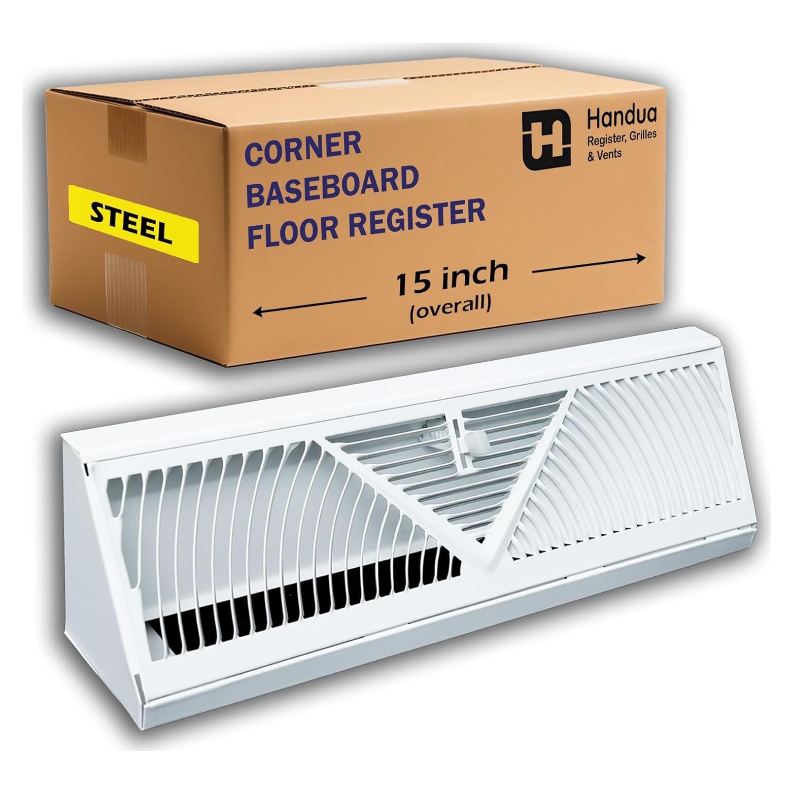 Rejilla de Zócalo de Esquina Handua 15" Blanco - Acero