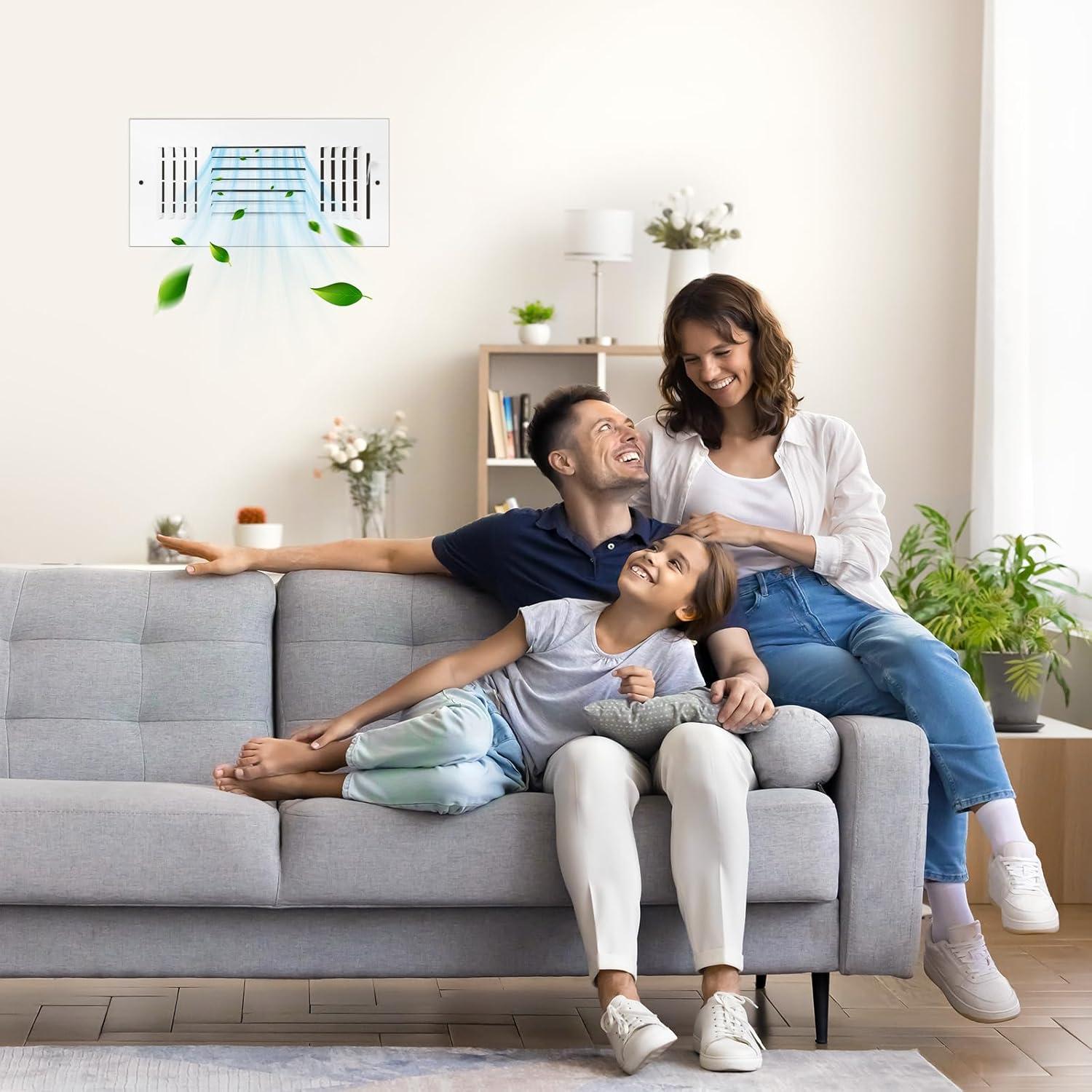 Rejillas de Ventilación VEVOR 10x25 cm Paquete de 6 Blancas