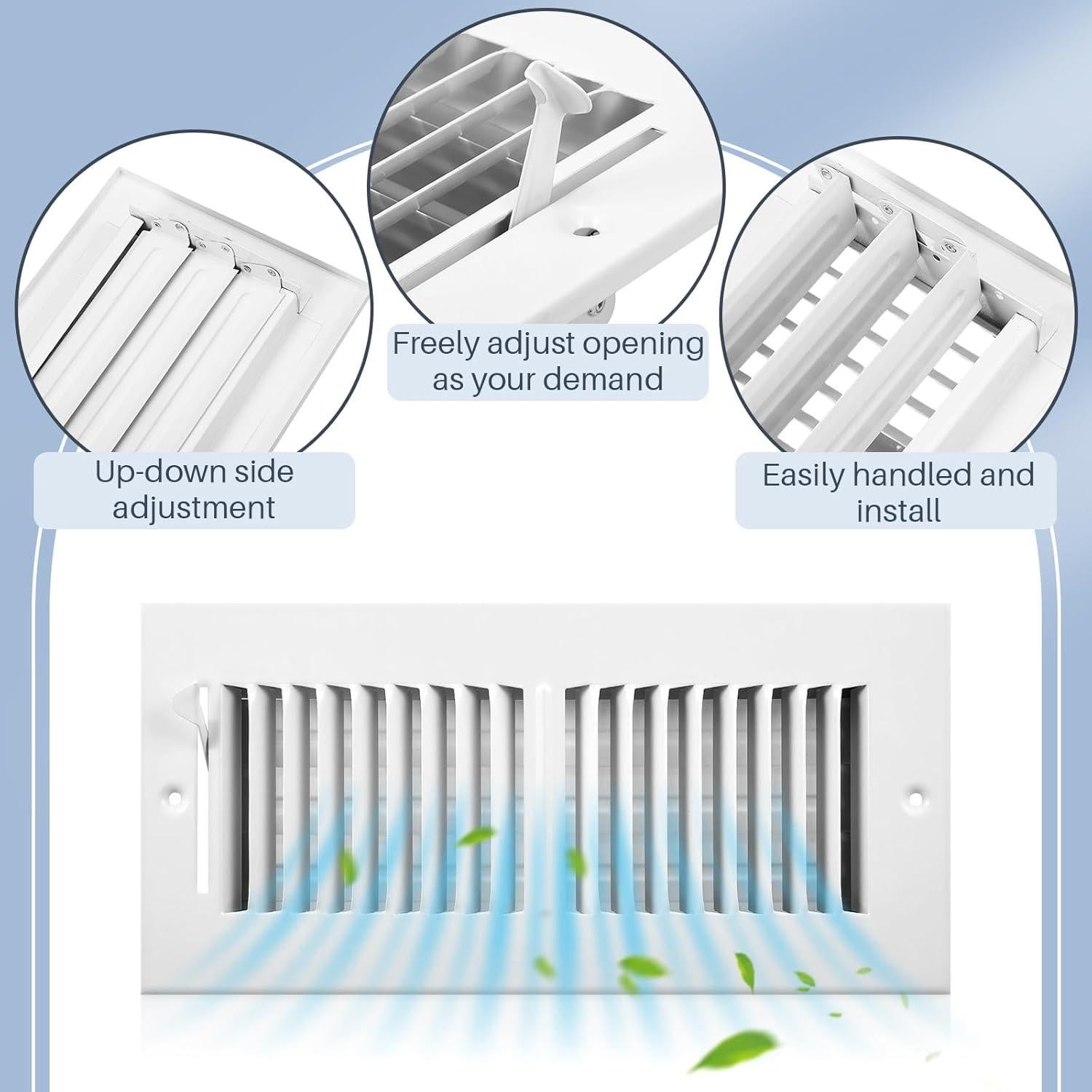 Cubierta de Ventilación Zonon 12 Pcs 25.4x10.16 cm Blanca