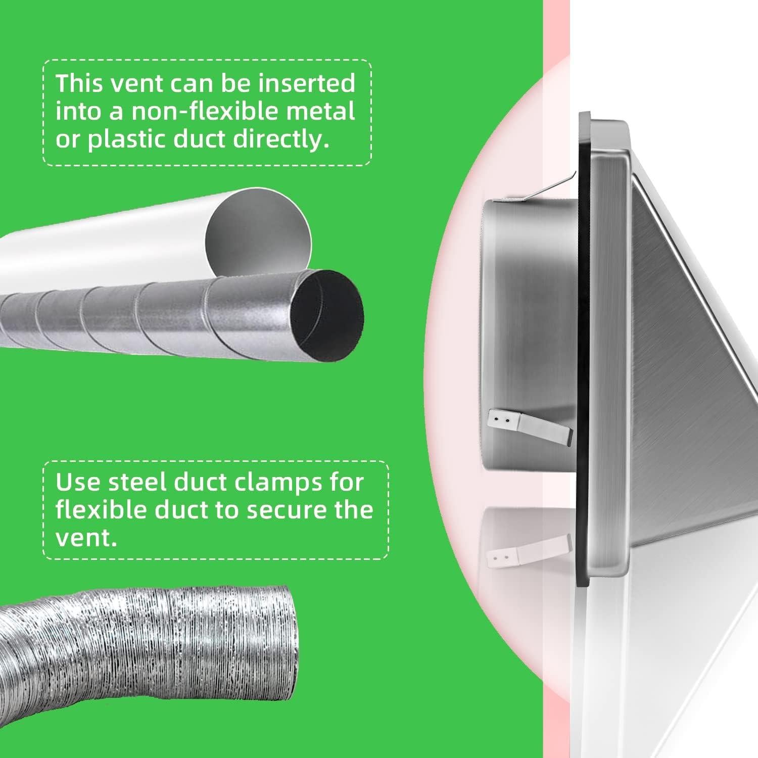 Ventilador de Escape Externo KEIBIKEIDI 150mm Acero Inoxidable