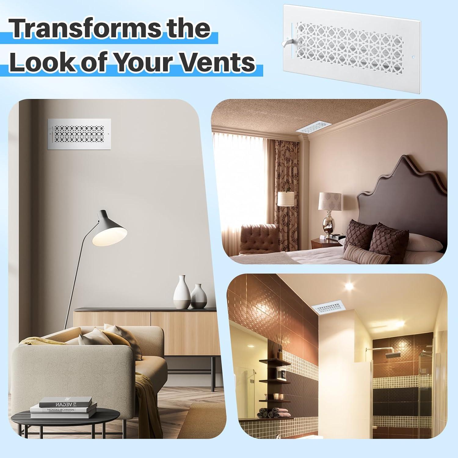 Cubiertas de Ventilación de Metal Datanly 6 Pcs 10.16x25.4 cm