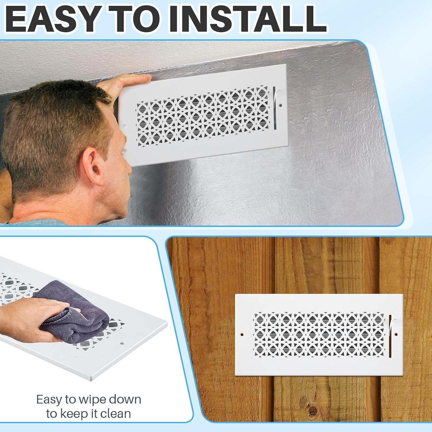 Cubiertas de Ventilación de Metal Datanly 6 Pcs 10.16x25.4 cm