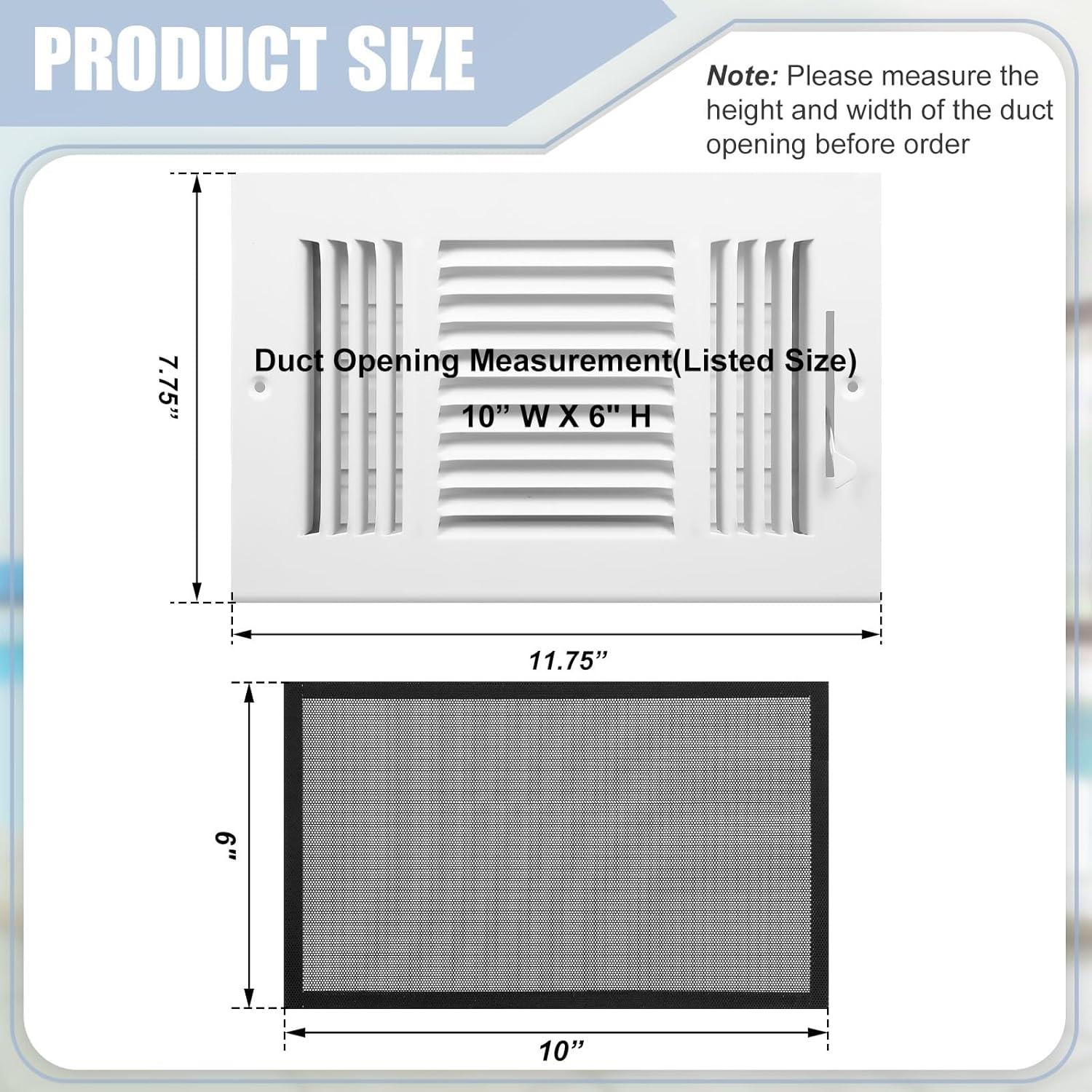 Juego de 12 Cubiertas de Ventilación Gisafai 25.4x15.2cm Blanco