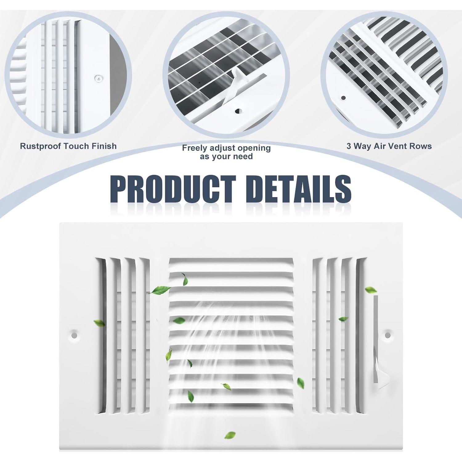 Juego de 12 Cubiertas de Ventilación Gisafai 25.4x15.2cm Blanco