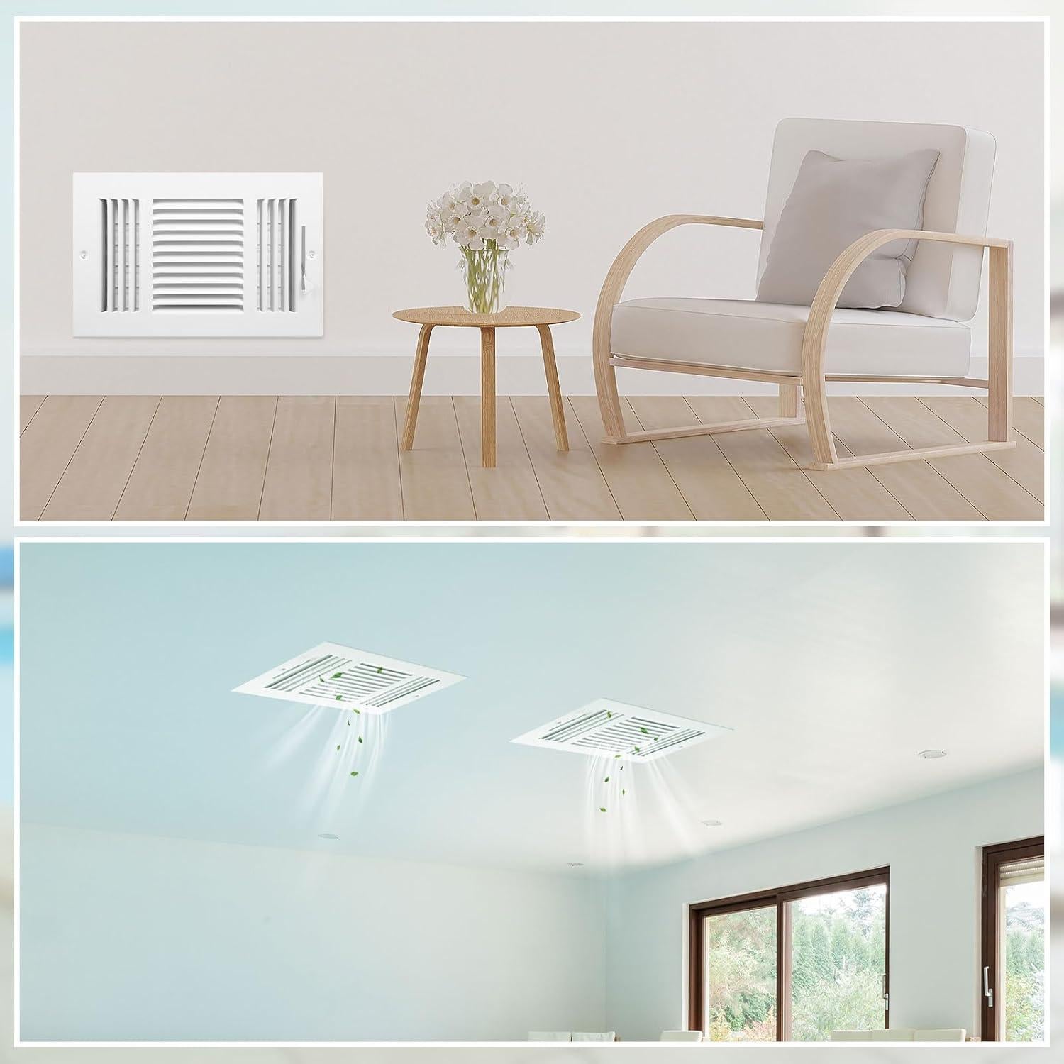 Juego de 12 Cubiertas de Ventilación Gisafai 25.4x15.2cm Blanco