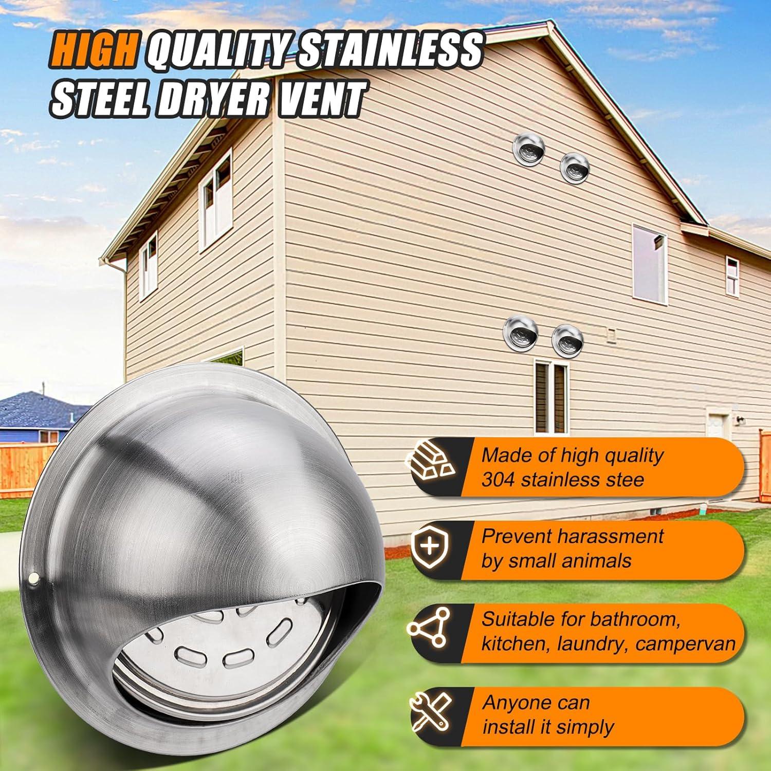 Cubierta de Ventilación de Secadora Matework 6" Acero Inoxidable