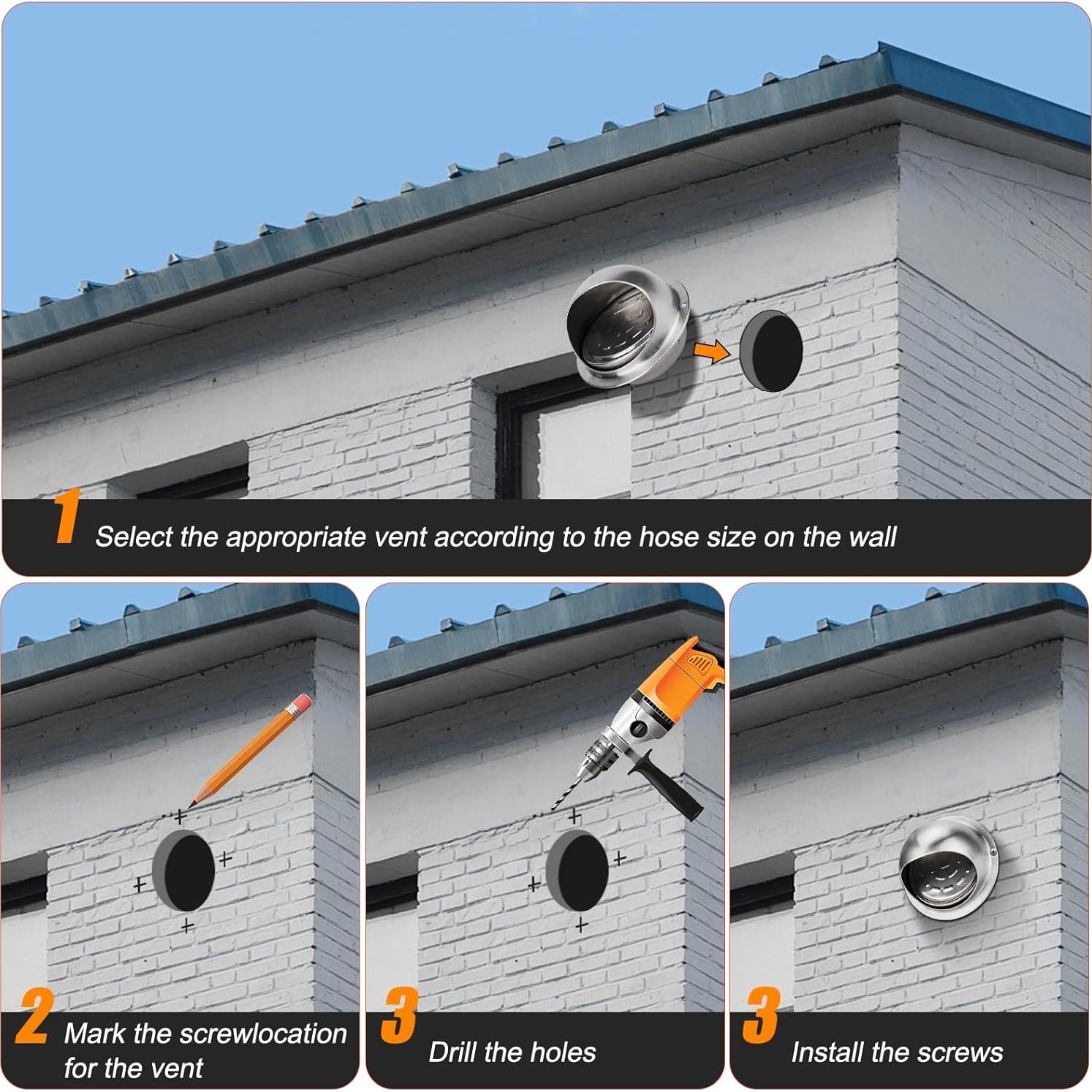 Cubierta de Ventilación de Secadora Matework 6" Acero Inoxidable