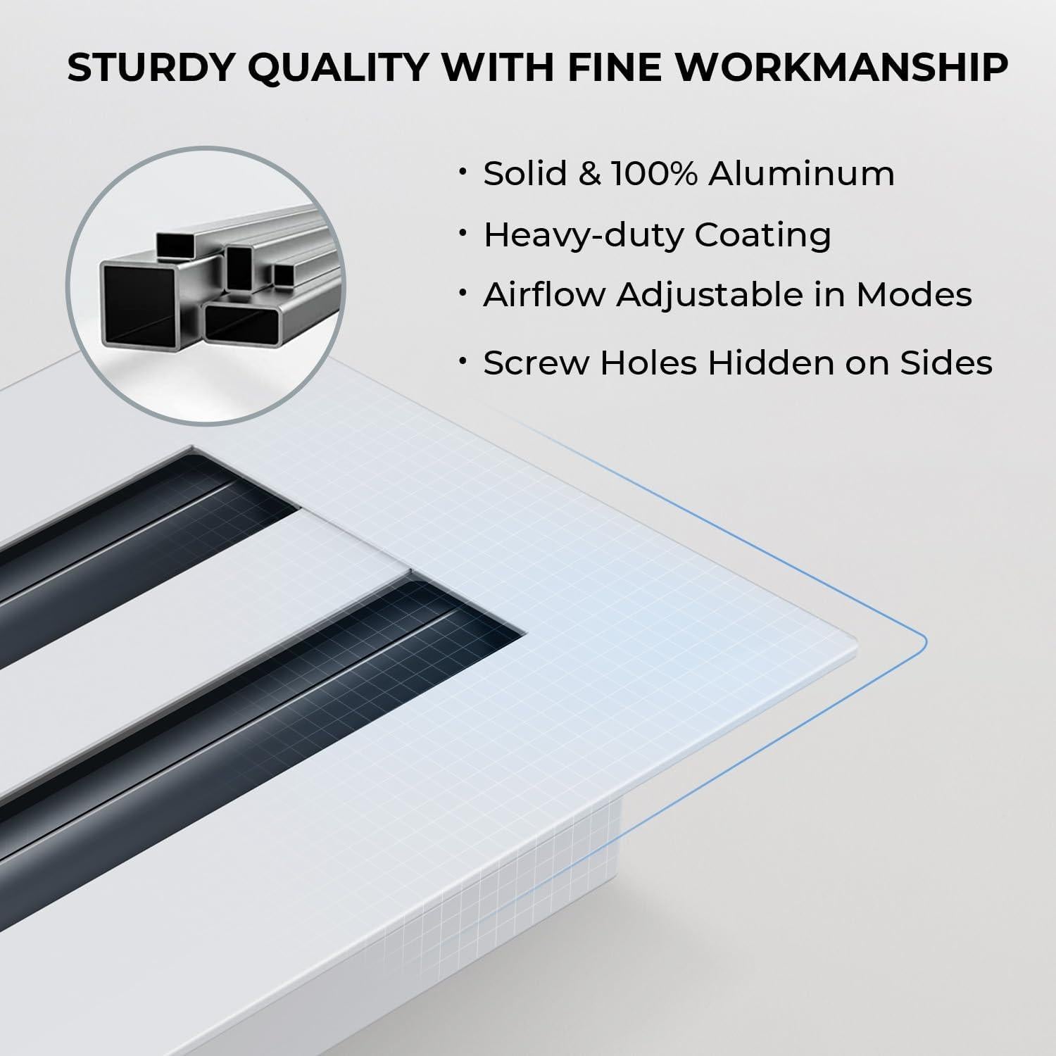 Cubierta de Ventilación Moderna FA-STAR 10x6 Aluminio Blanco