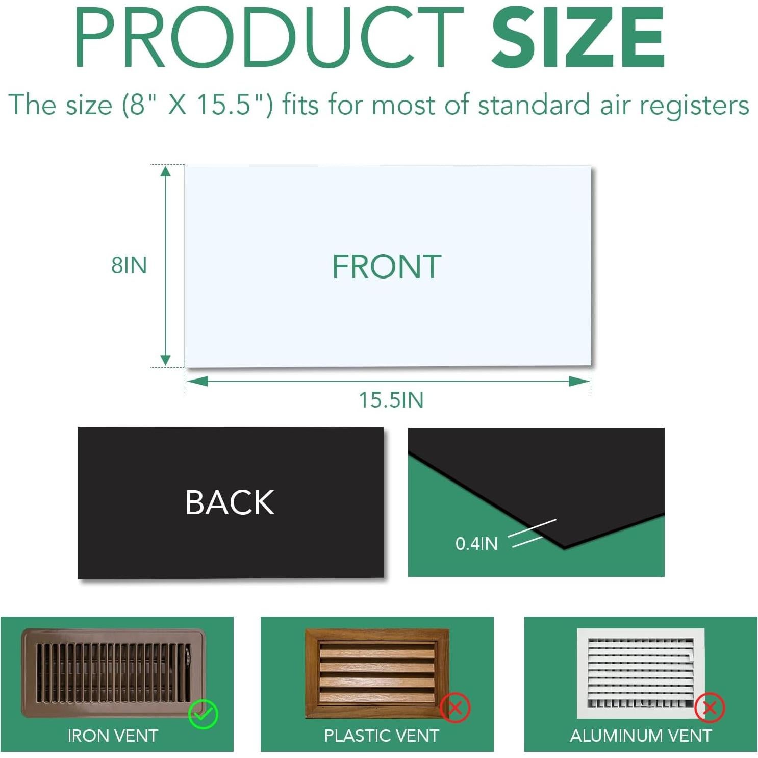 Cubiertas de Ventilación de Piso TRYMAG 20.32x38.1cm - 4 Pcs