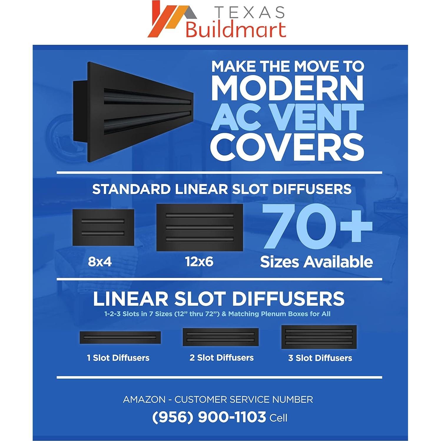 Cubierta de Ventilación de Aire 10x4 Aluminio Negro Texas Buildmart