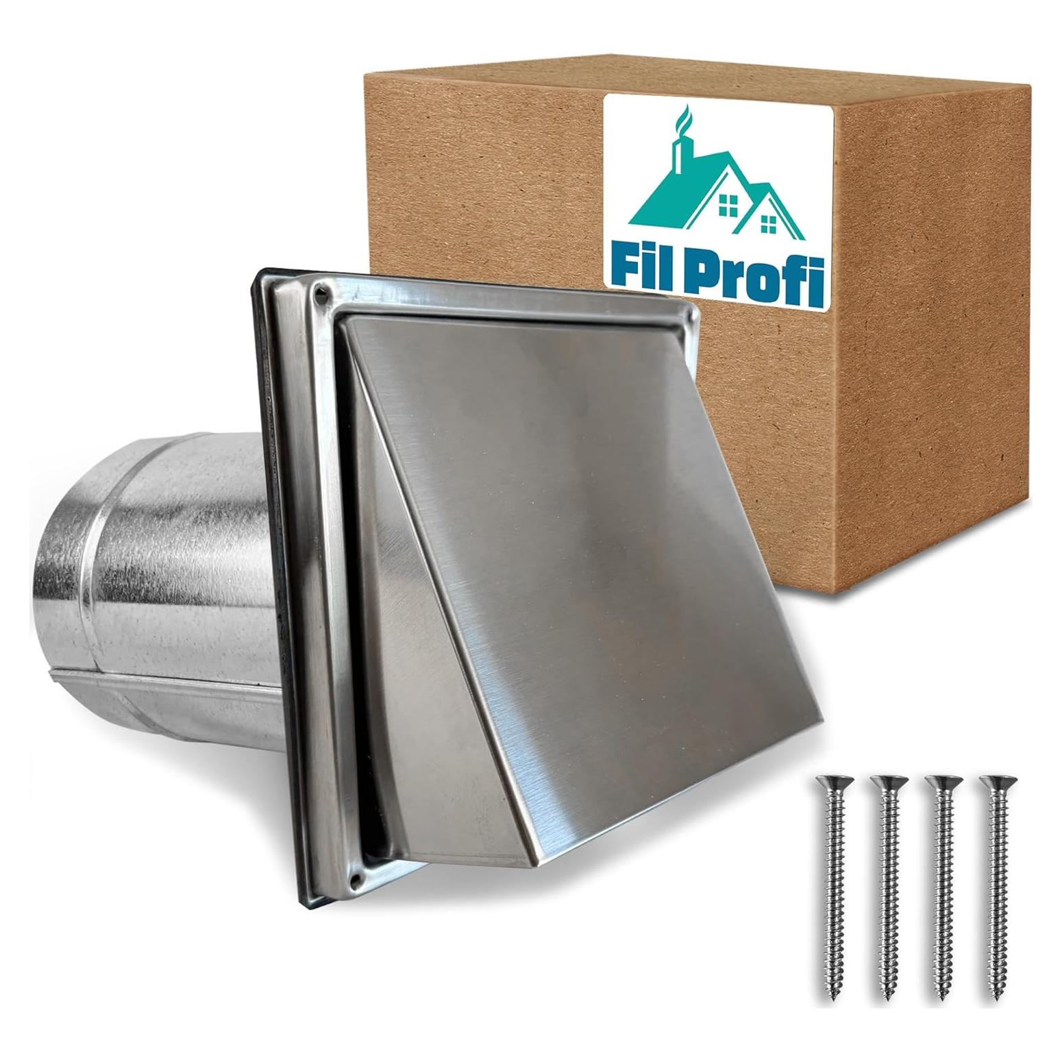 Cubierta de Ventilación de Pared FILPROFI 10.16 cm Acero Inoxidable