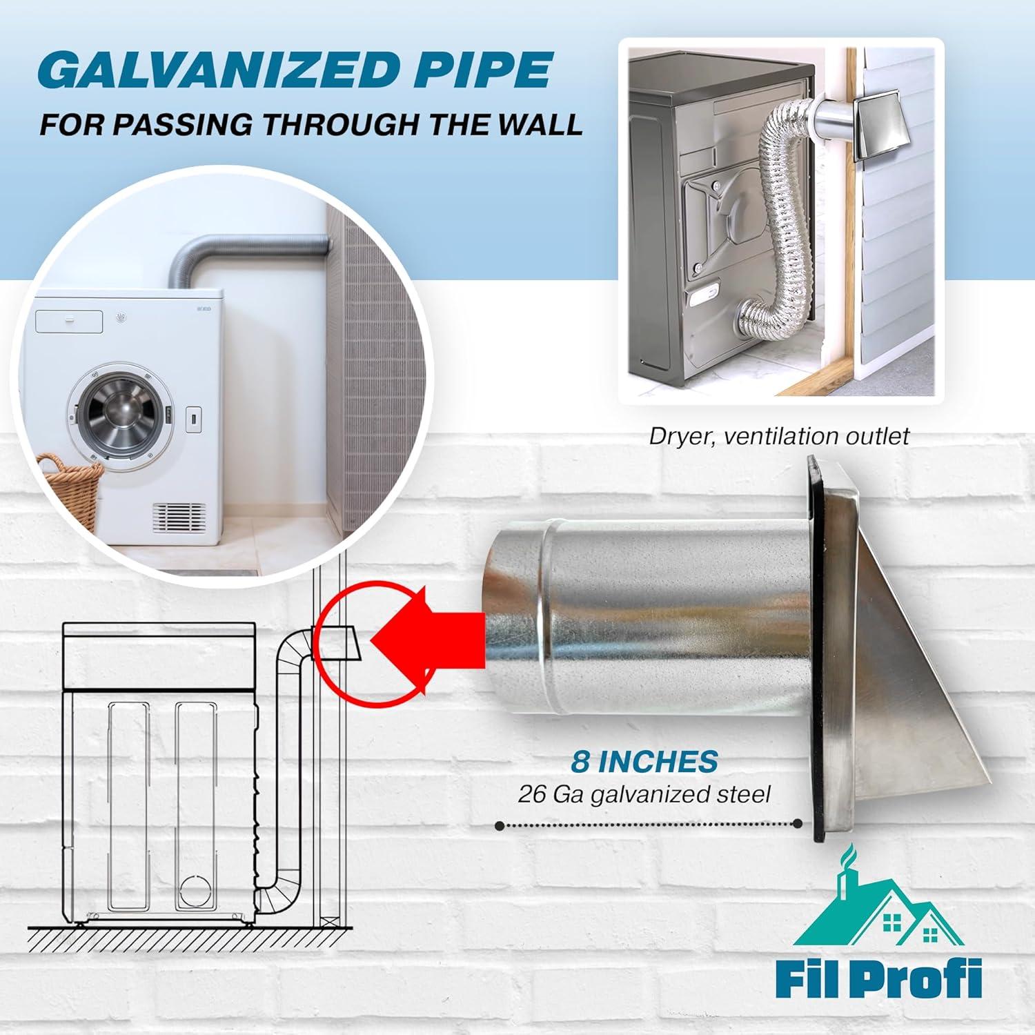 Cubierta de Ventilación de Pared FILPROFI 10.16 cm Acero Inoxidable