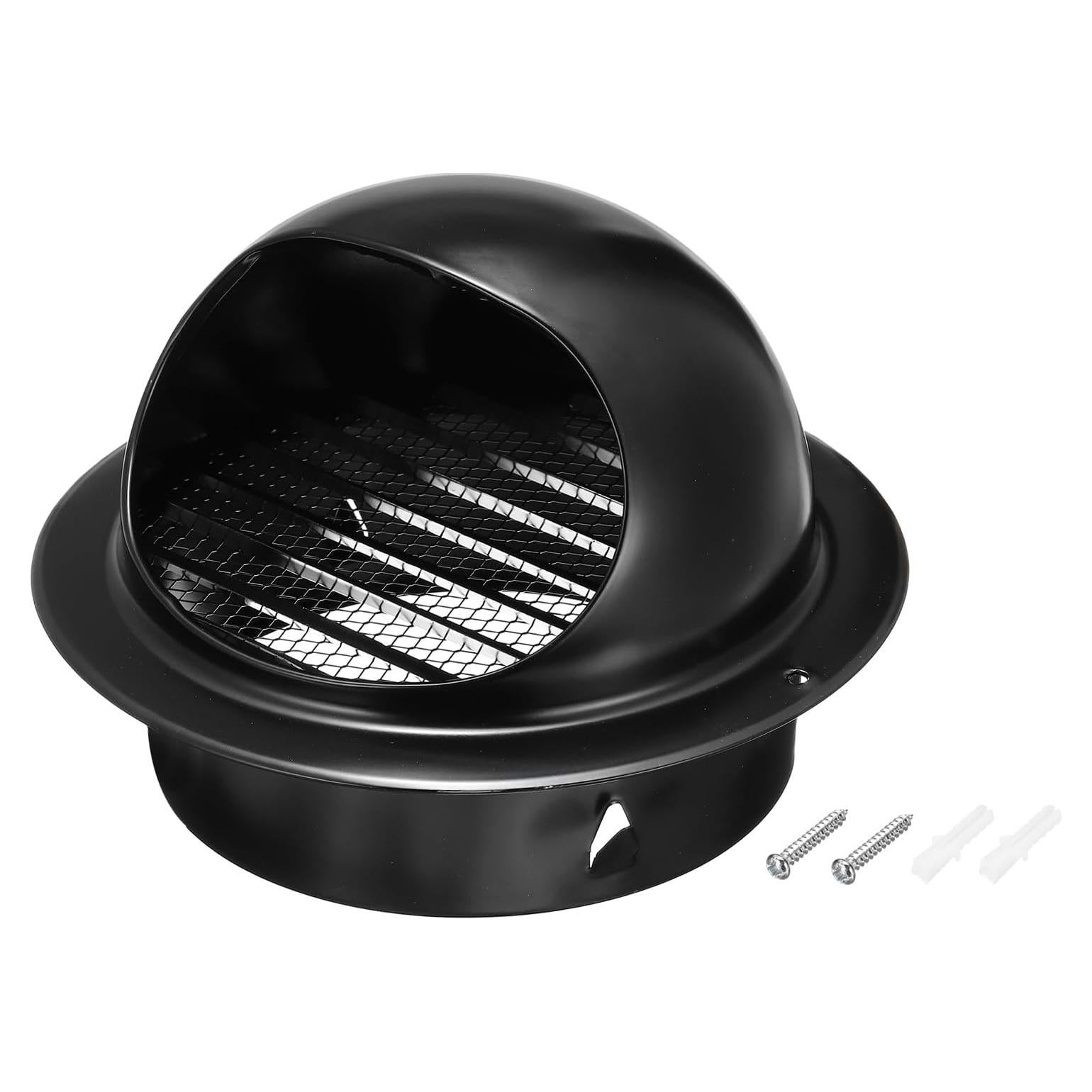 Cubierta Redonda de Ventilación PATIKIL 150 mm Acero Inoxidable Negro