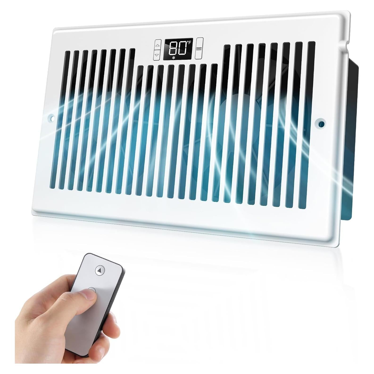 Ventilador Aumentador de Registro VELLEE 6" x 10" Blanco 10 Velocidades