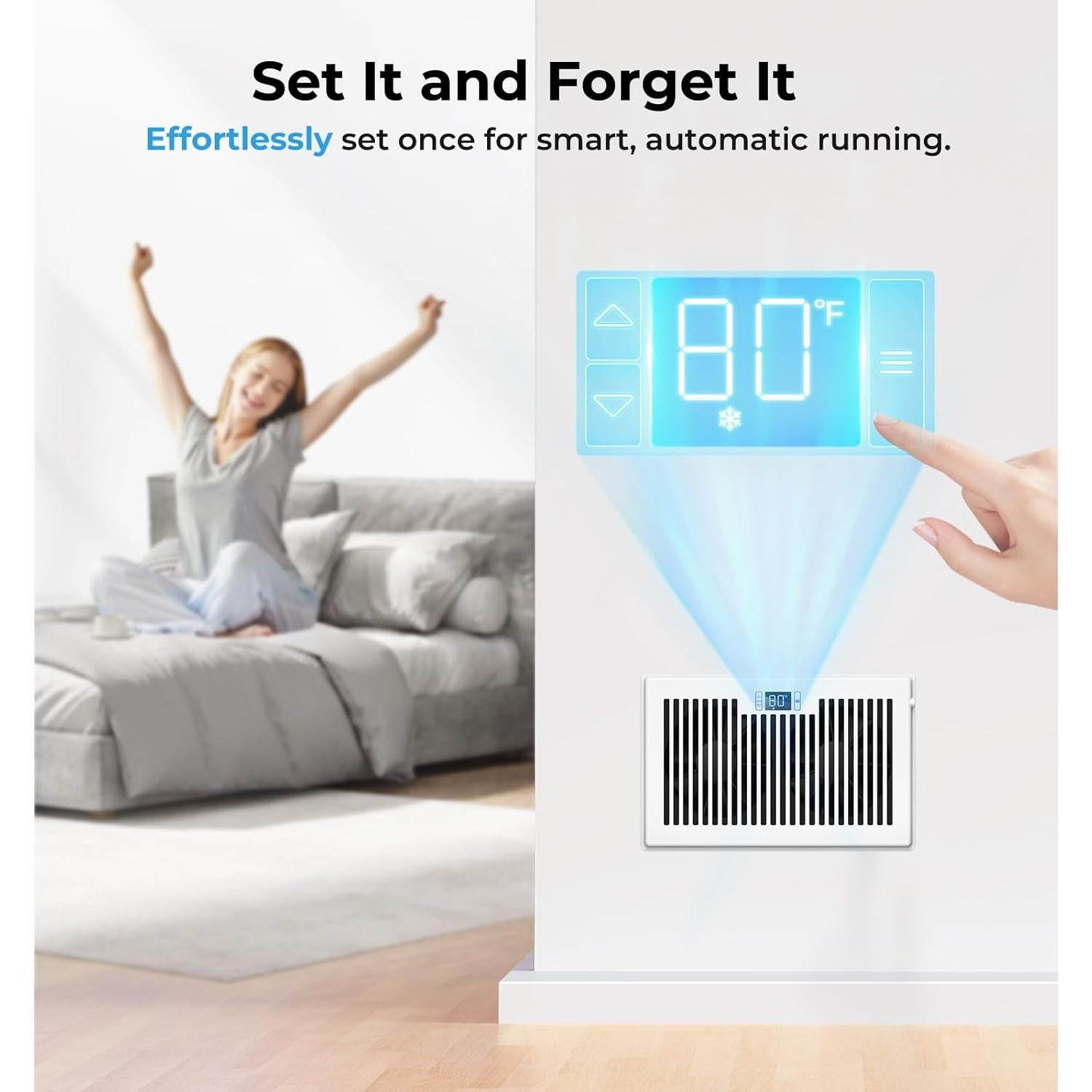 Ventilador Aumentador de Registro VELLEE 6" x 10" Blanco 10 Velocidades