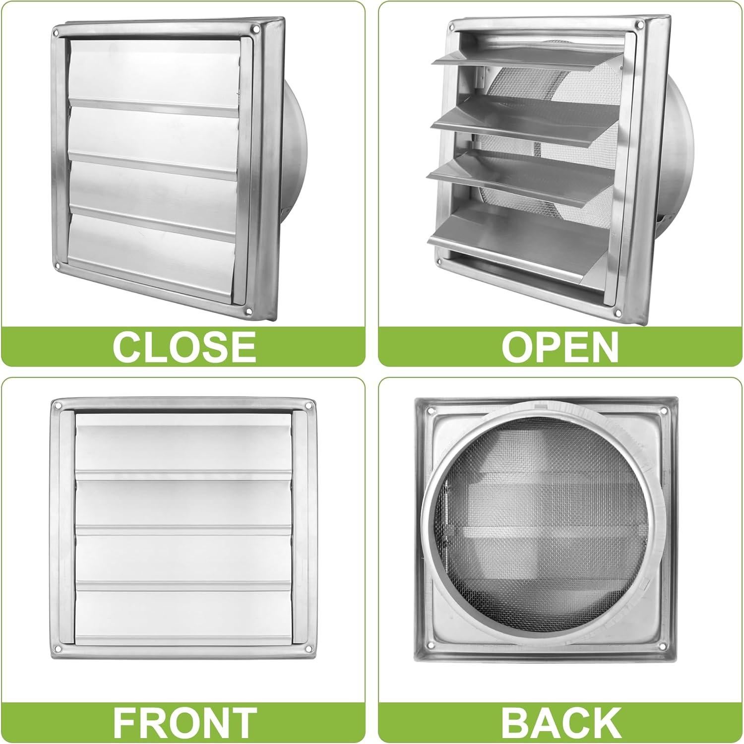 Tapa de Ventilación Exterior AMI PARTS 6" Acero Inoxidable