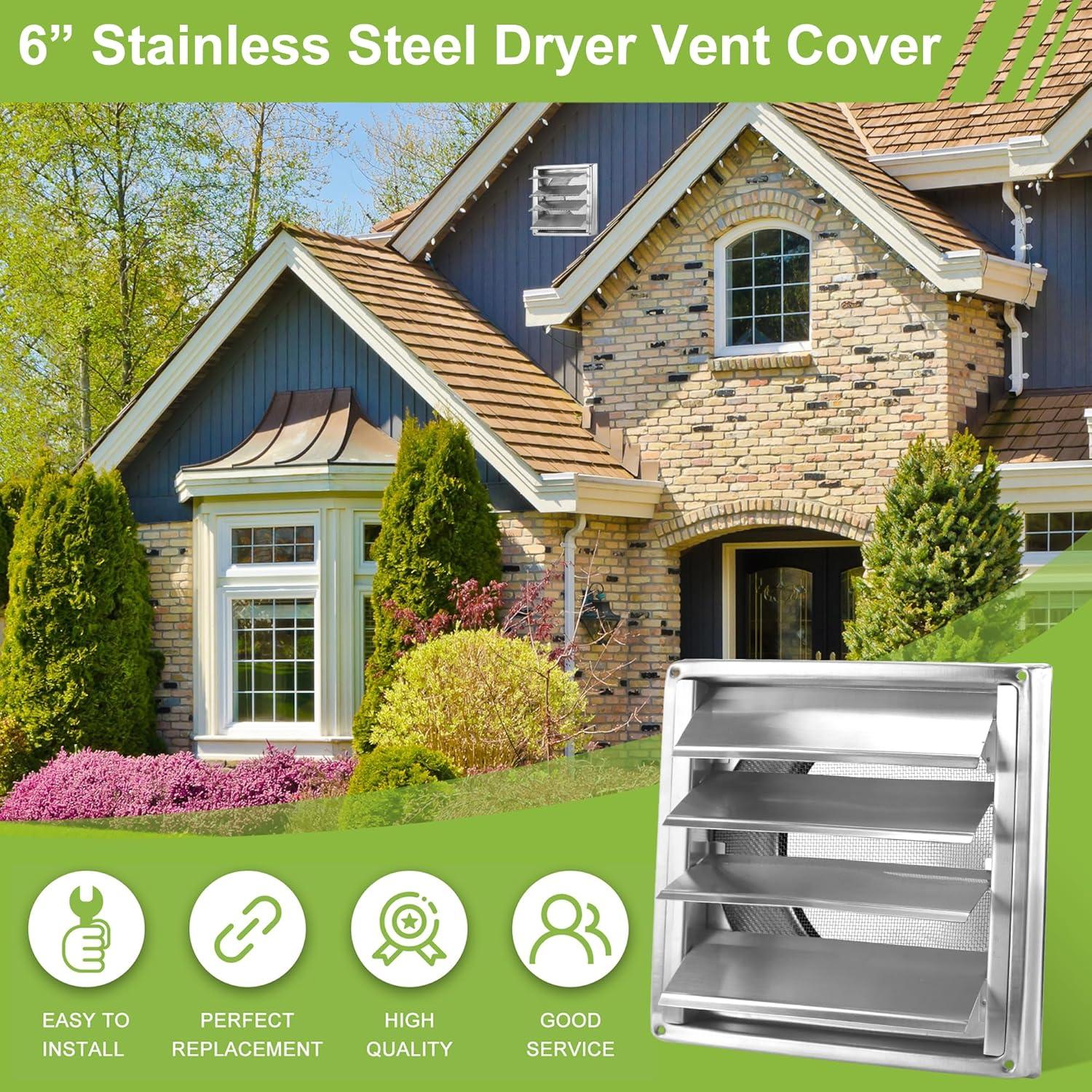 Tapa de Ventilación Exterior AMI PARTS 6" Acero Inoxidable