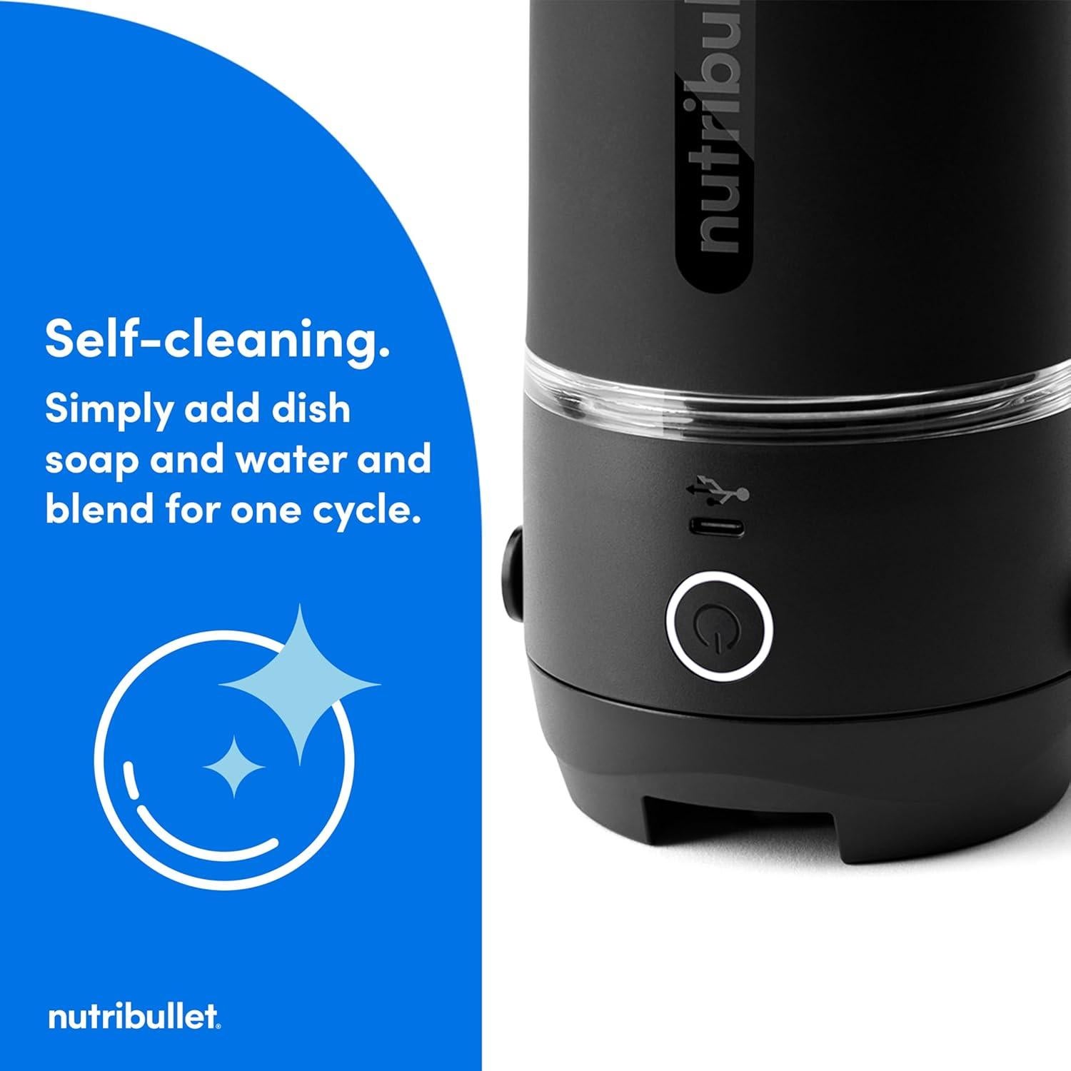 Licuadora Portátil NutriBullet Flip 20 oz Sin Cable Negra