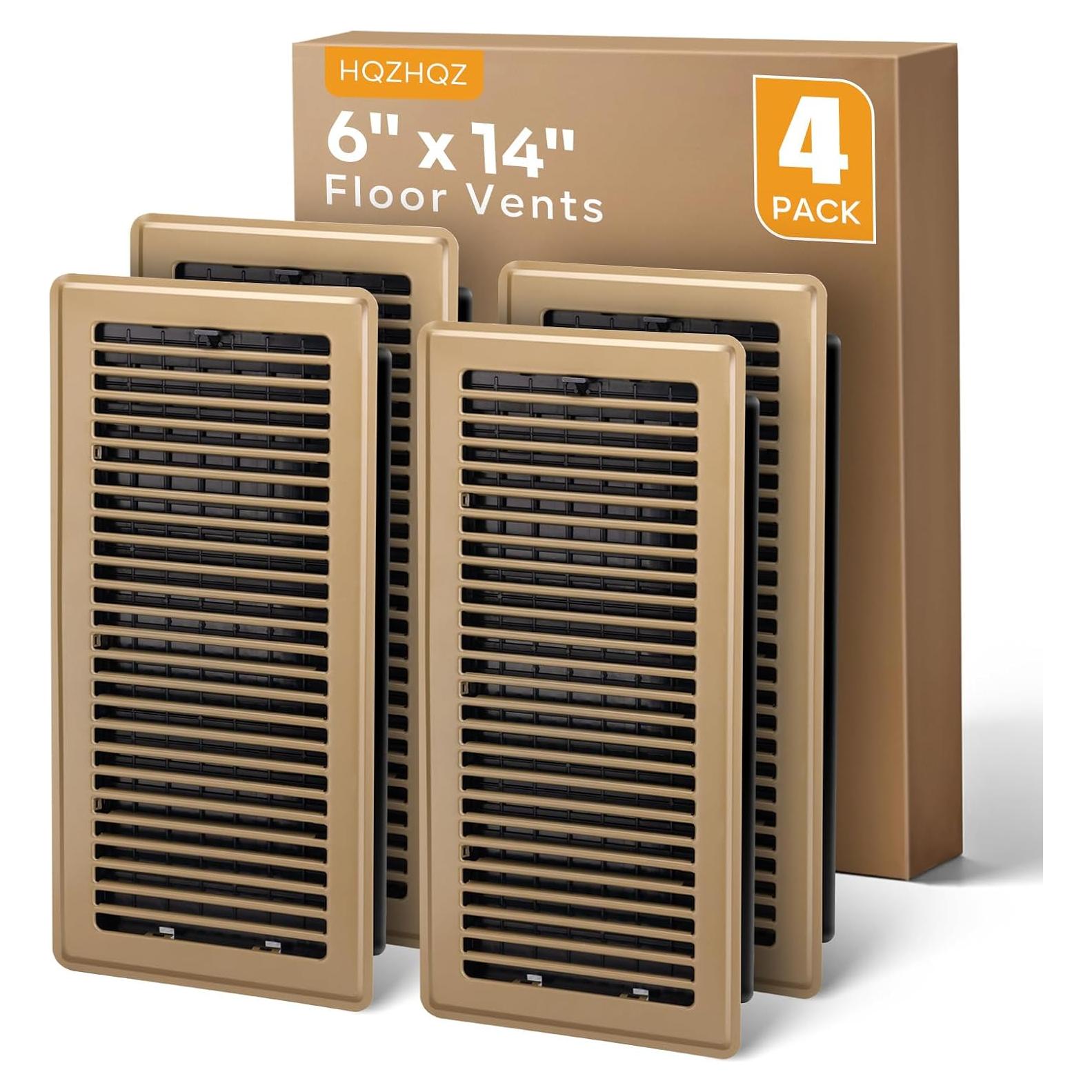 Cubiertas de Ventilación de Piso HQZ 6x14 cm Marrón - Paquete de 4