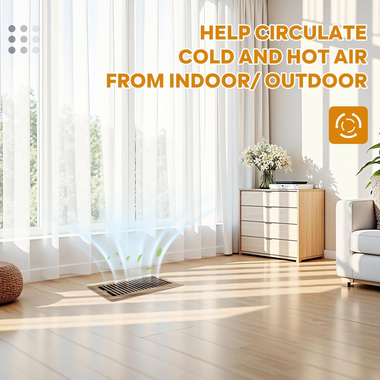 Cubiertas de Ventilación de Piso HQZ 6x14 cm Marrón - Paquete de 4