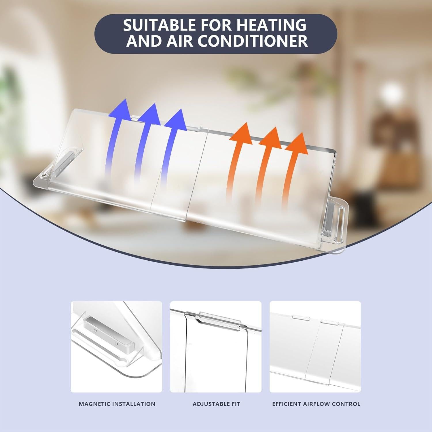 Deflector de Aire Magnético YZXTECNIP Ajustable 22-36 cm 2 Piezas