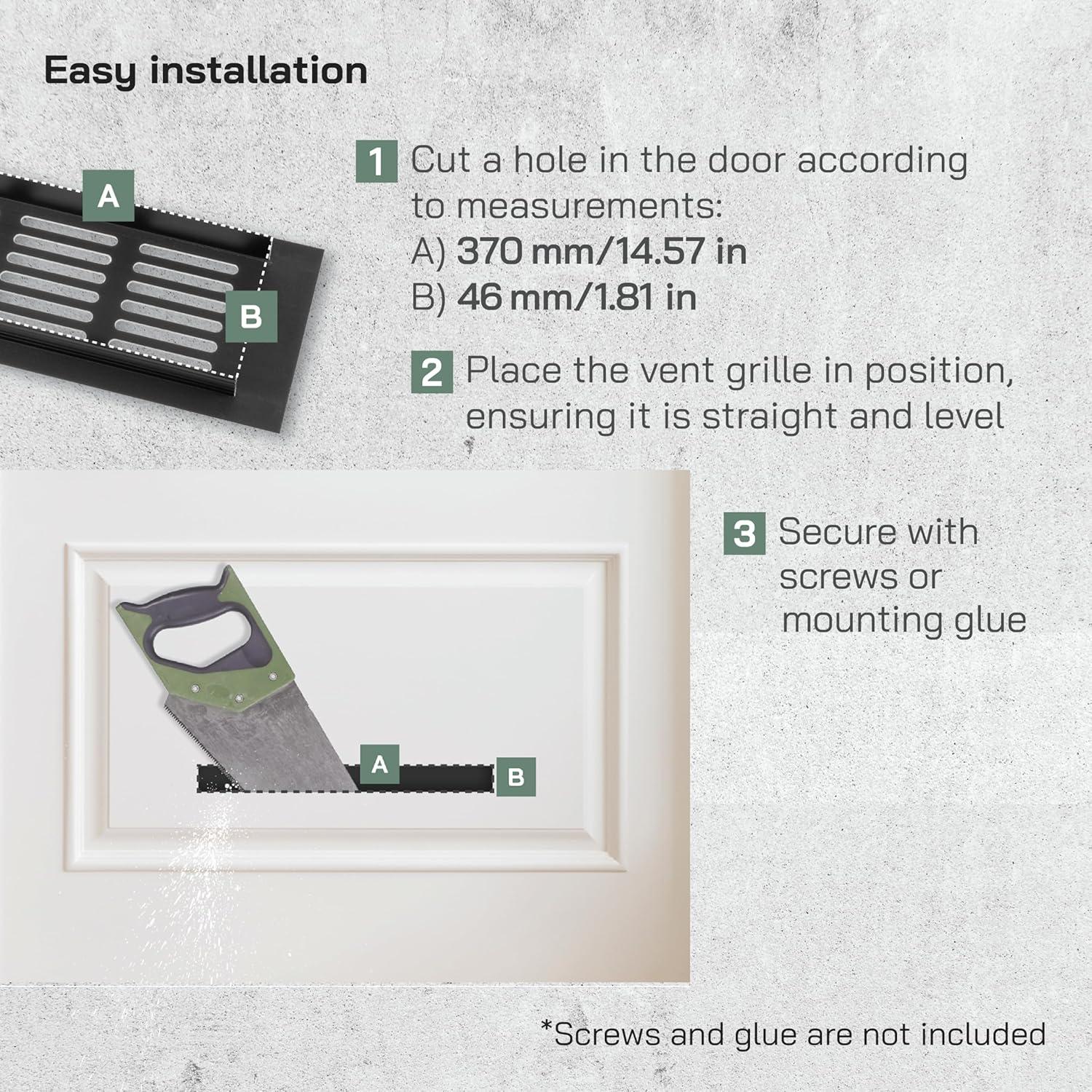 Vent Systems 16 x 2.4 Inch (Outer Dimensions) Air Supply Ventilation Grille - Brown Aluminum Rectangle Intake/Exhaust Door Vent Deflector - HVAC for Home Improvement Floor, Wall Duct Cover