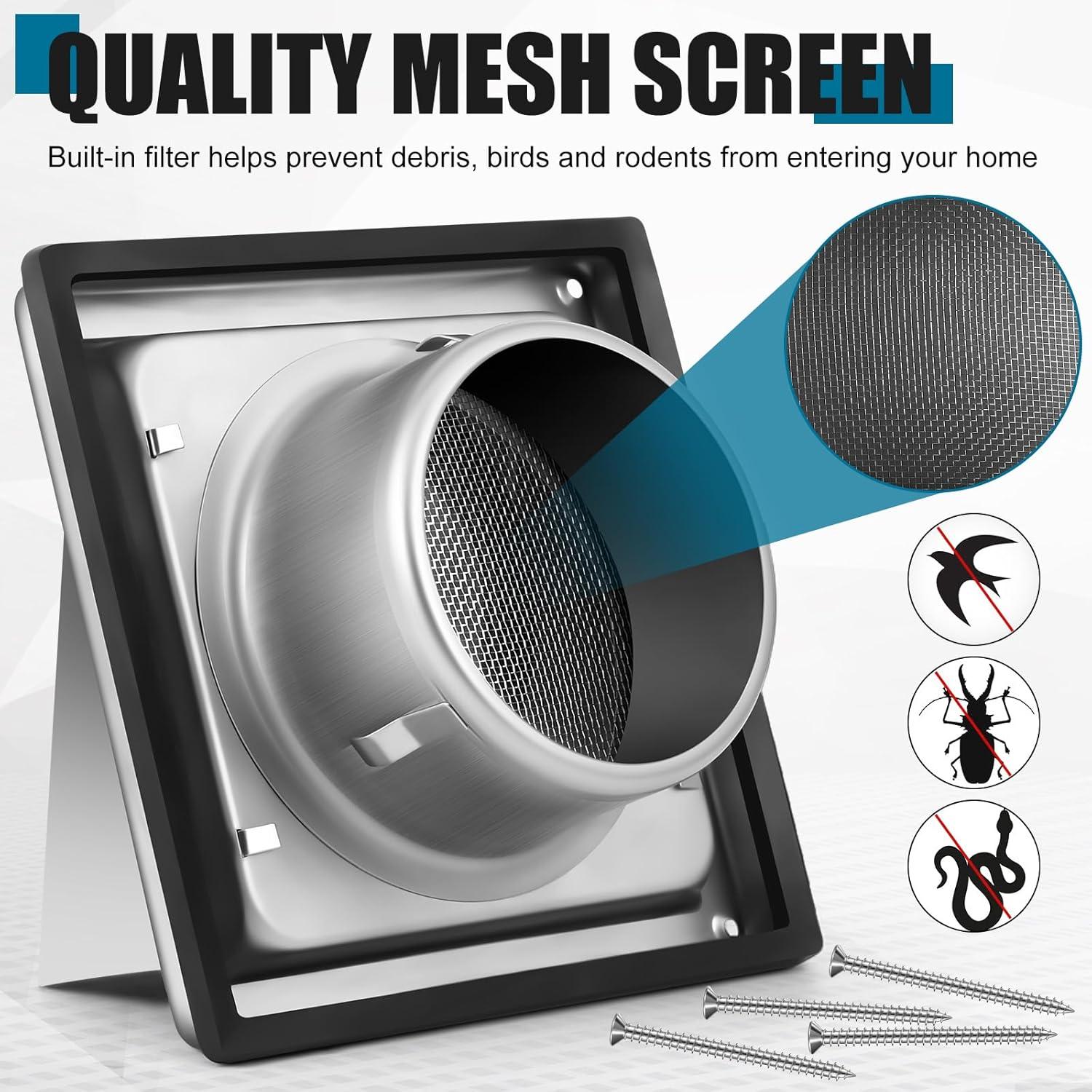 Cubierta de Ventilación para Secadora Gisafai 10 cm Acero Inoxidable