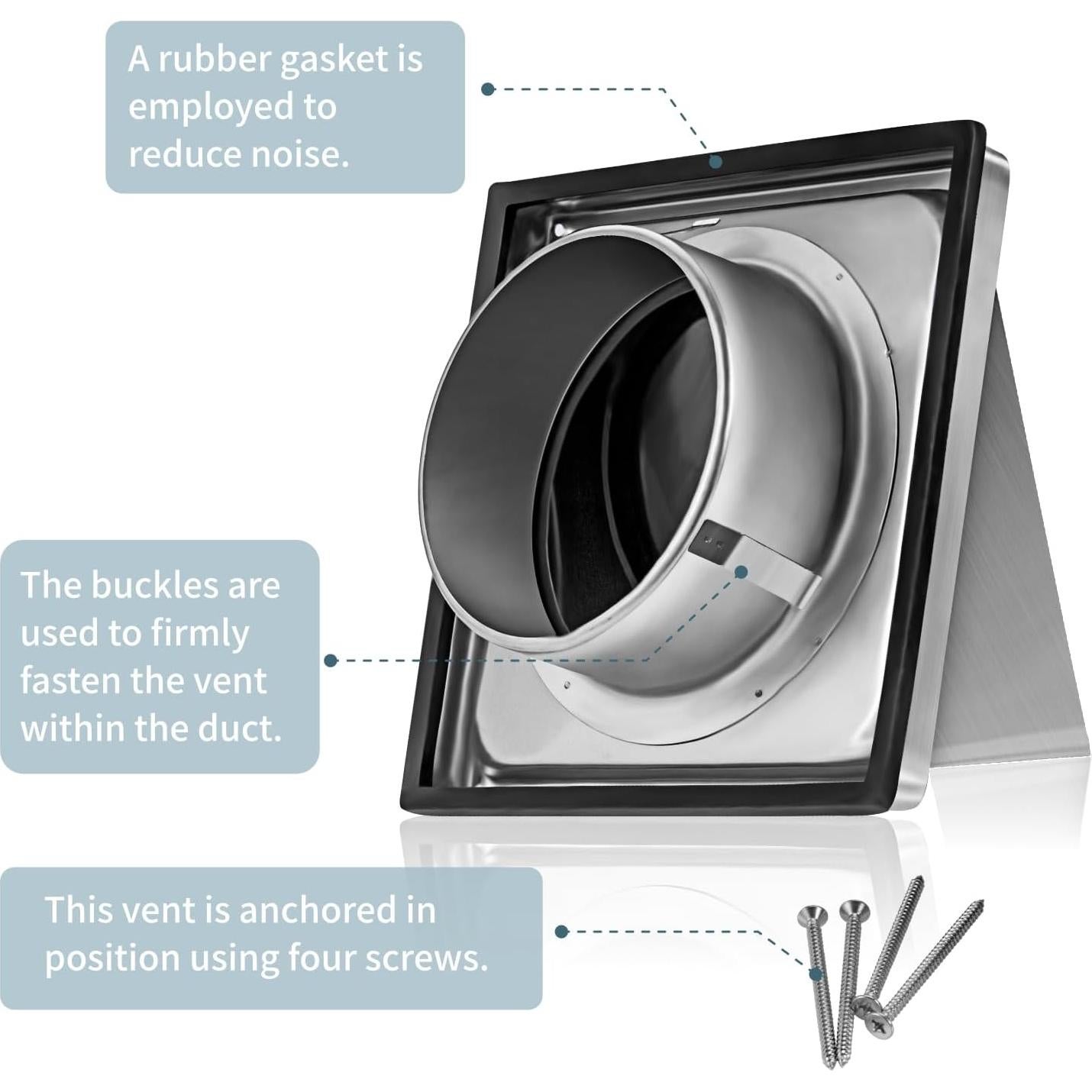 Cubierta de Ventilación Insvrecho 150mm Acero Inoxidable Exterior