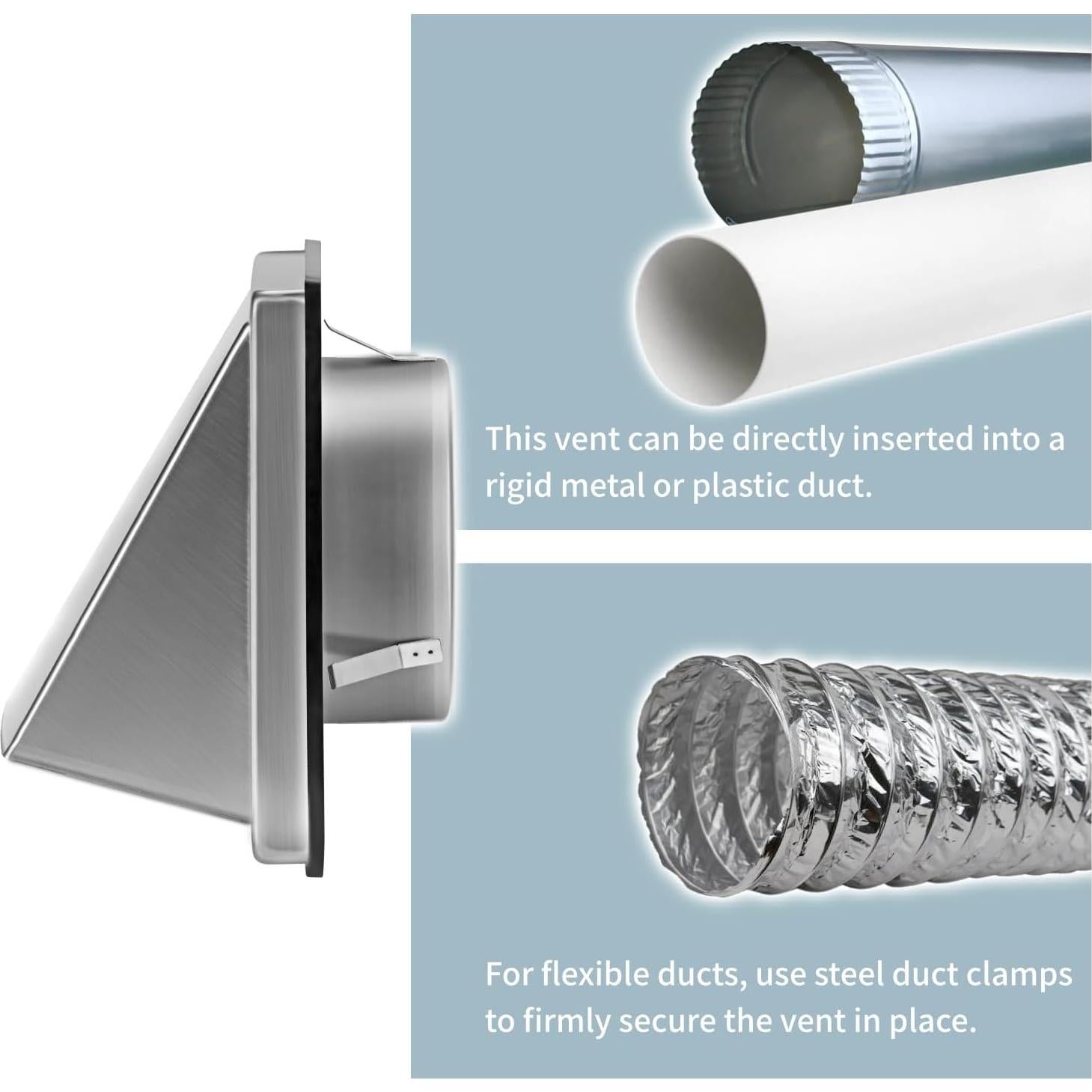 Cubierta de Ventilación Insvrecho 150mm Acero Inoxidable Exterior
