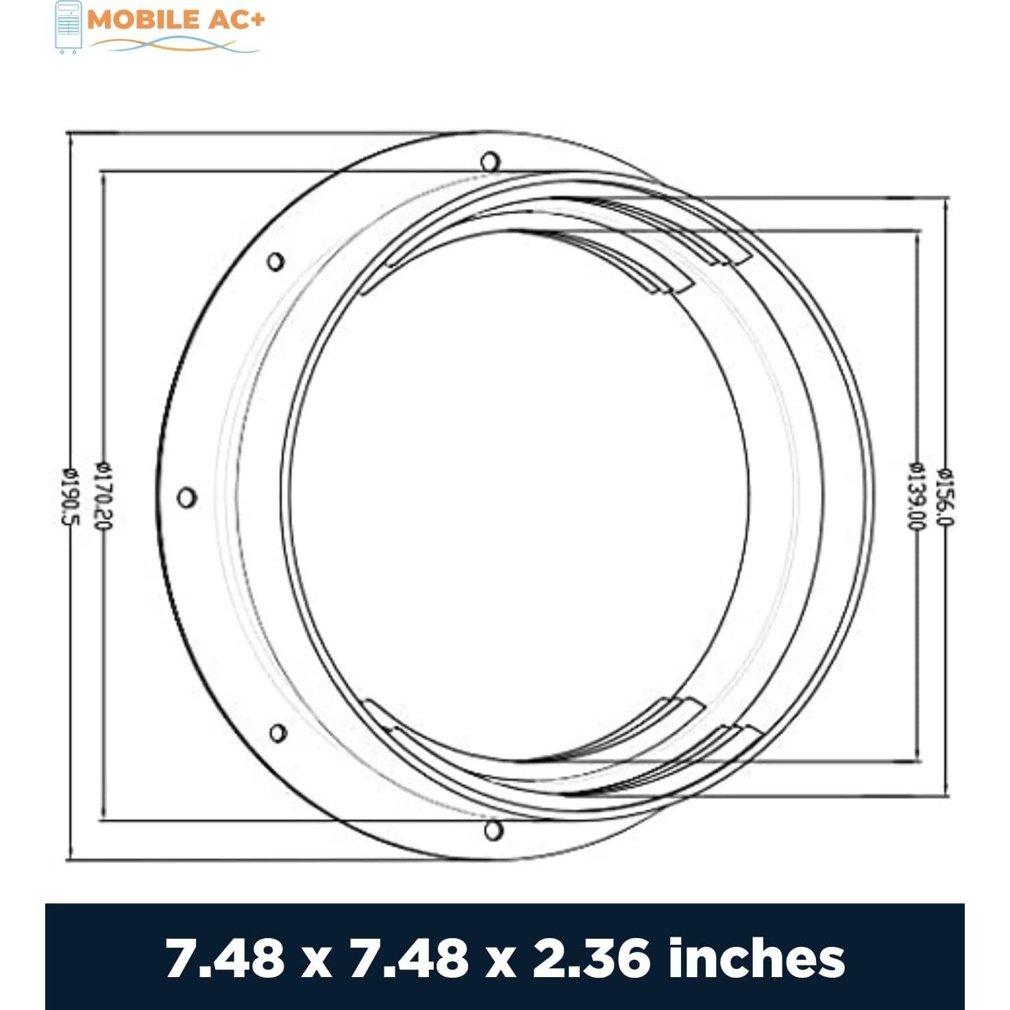 Conector de Montaje en Pared Mobile AC+ para Manguera 15.24-16.51 cm