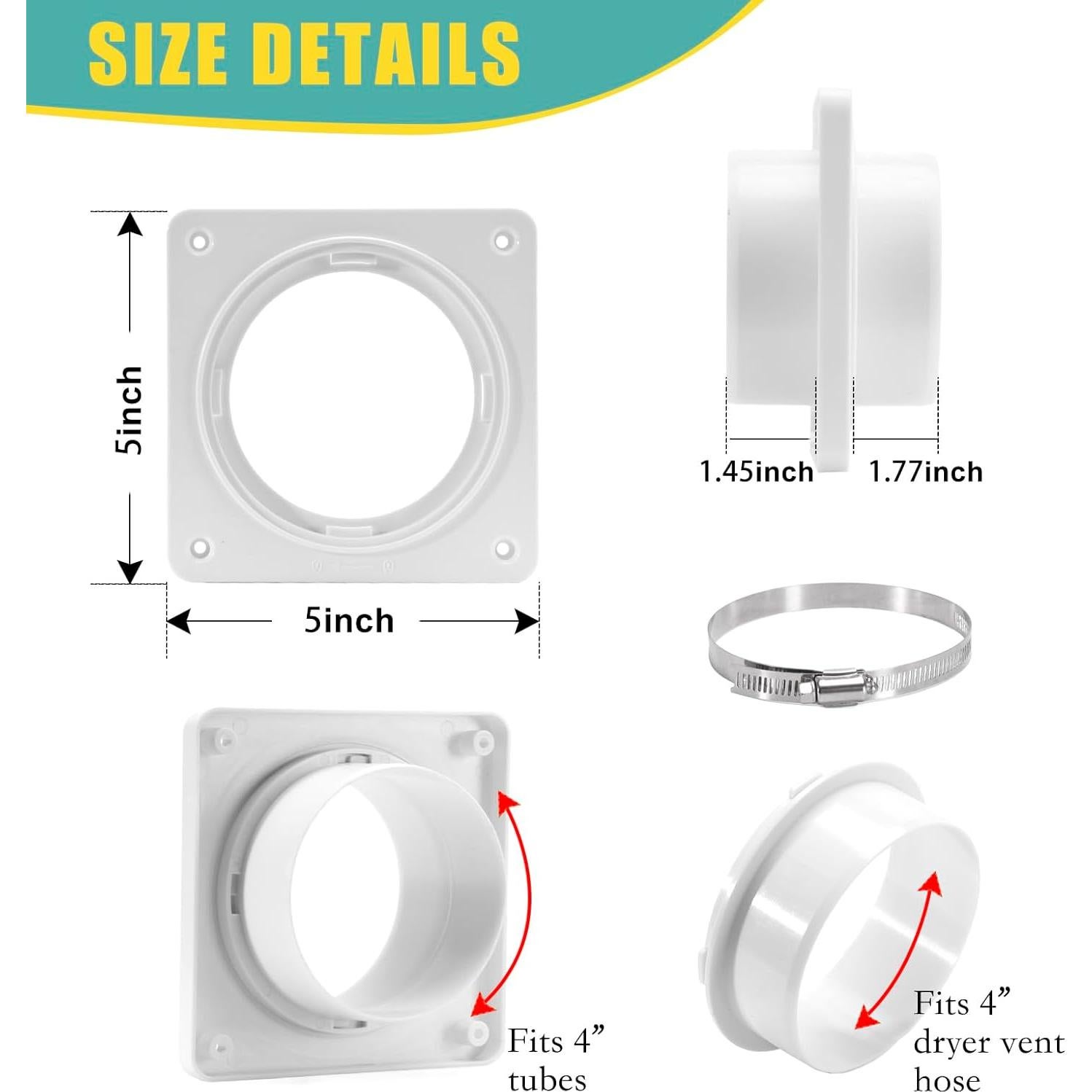 Conector de Manguera de Ventilación de Secadora VIWINVELA