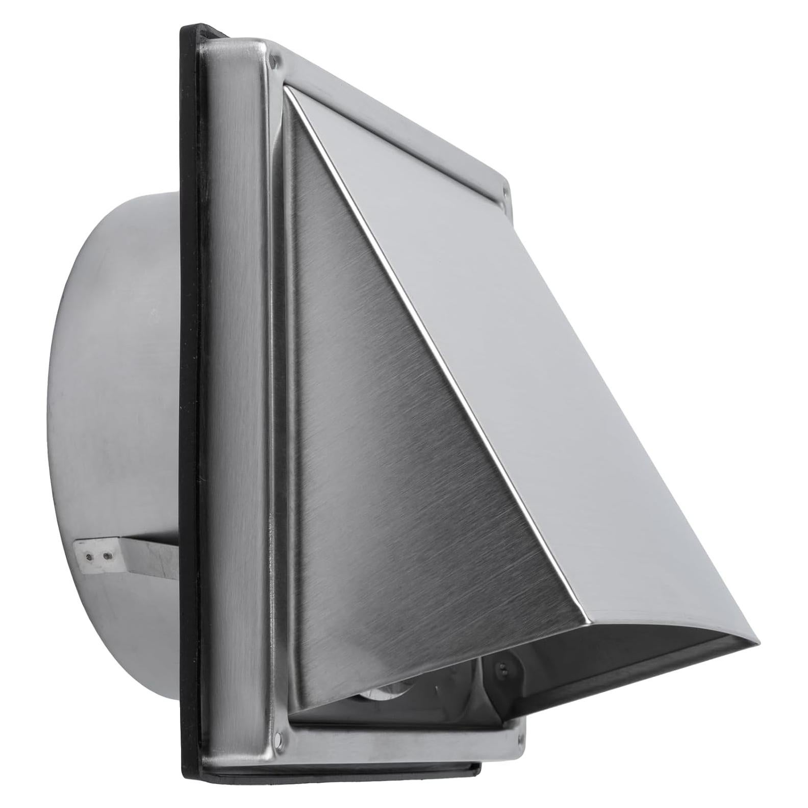 Repa Market 6" Inch Range Hood Vent Cover - Stainless Steel Dryer Vent - Indoor/Outdoor, Kitchen, Garage Louvered Duct Guard - Exterior Wall Vent Non-Return Valve for Exhaust, Intake HVAC System