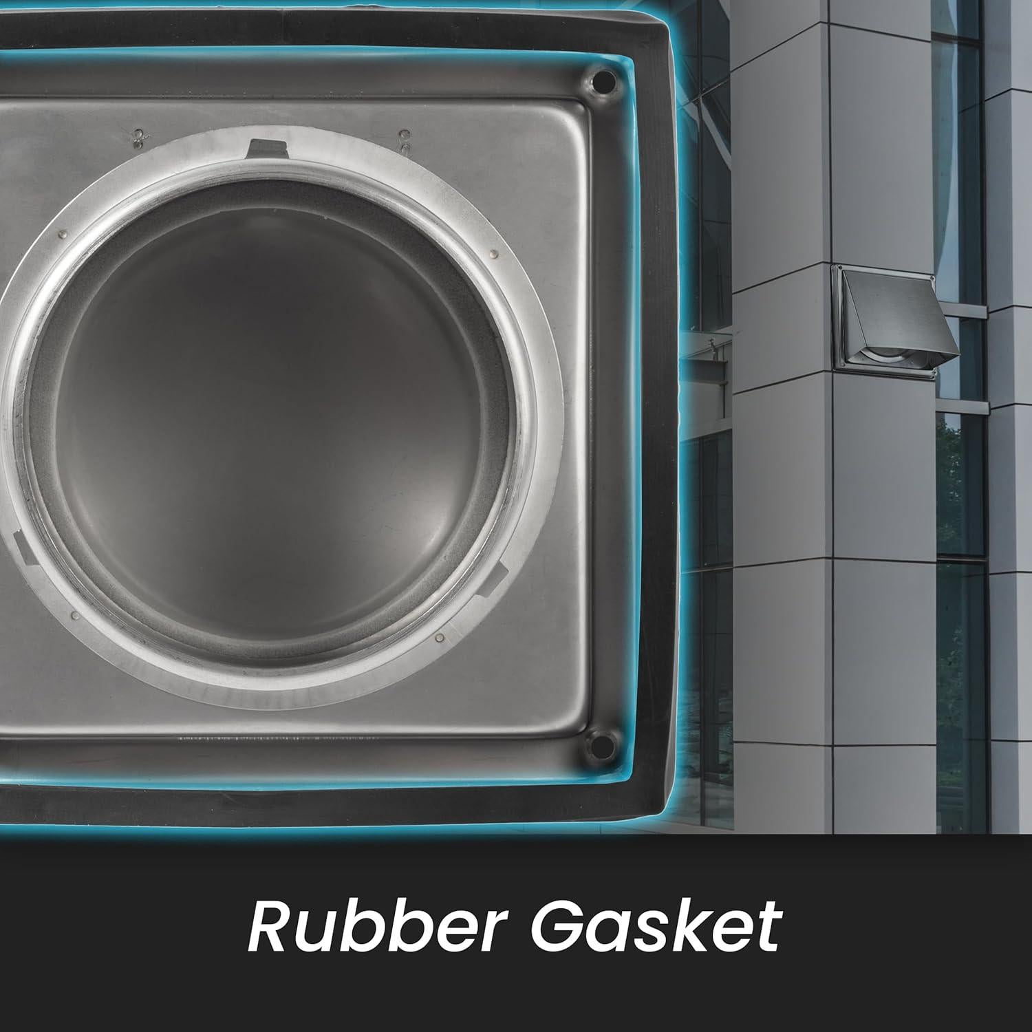 Repa Market 6" Inch Range Hood Vent Cover - Stainless Steel Dryer Vent - Indoor/Outdoor, Kitchen, Garage Louvered Duct Guard - Exterior Wall Vent Non-Return Valve for Exhaust, Intake HVAC System