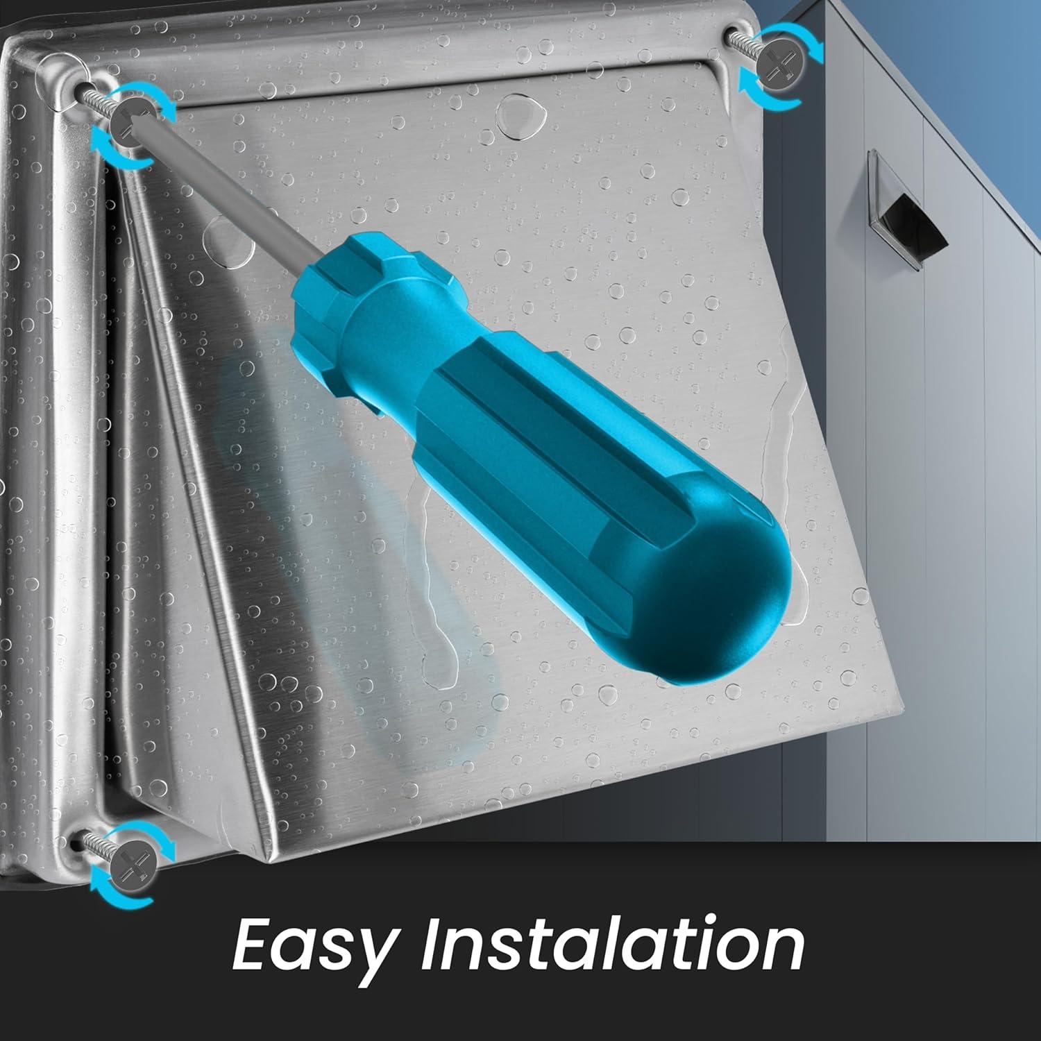 Repa Market 6" Inch Range Hood Vent Cover - Stainless Steel Dryer Vent - Indoor/Outdoor, Kitchen, Garage Louvered Duct Guard - Exterior Wall Vent Non-Return Valve for Exhaust, Intake HVAC System