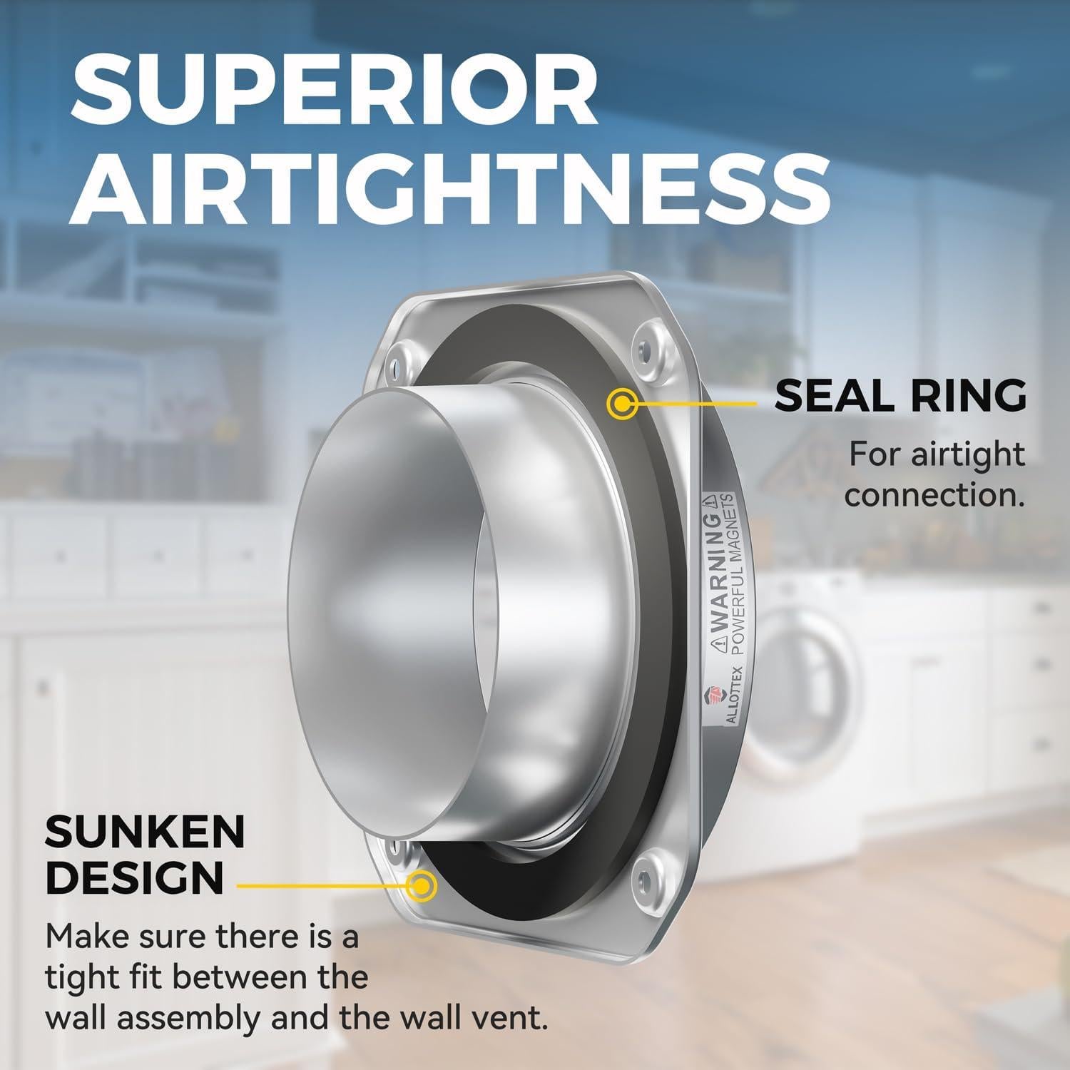 Conector de Ventilación de Secadora Magnético Jeevony DV180 0.8m