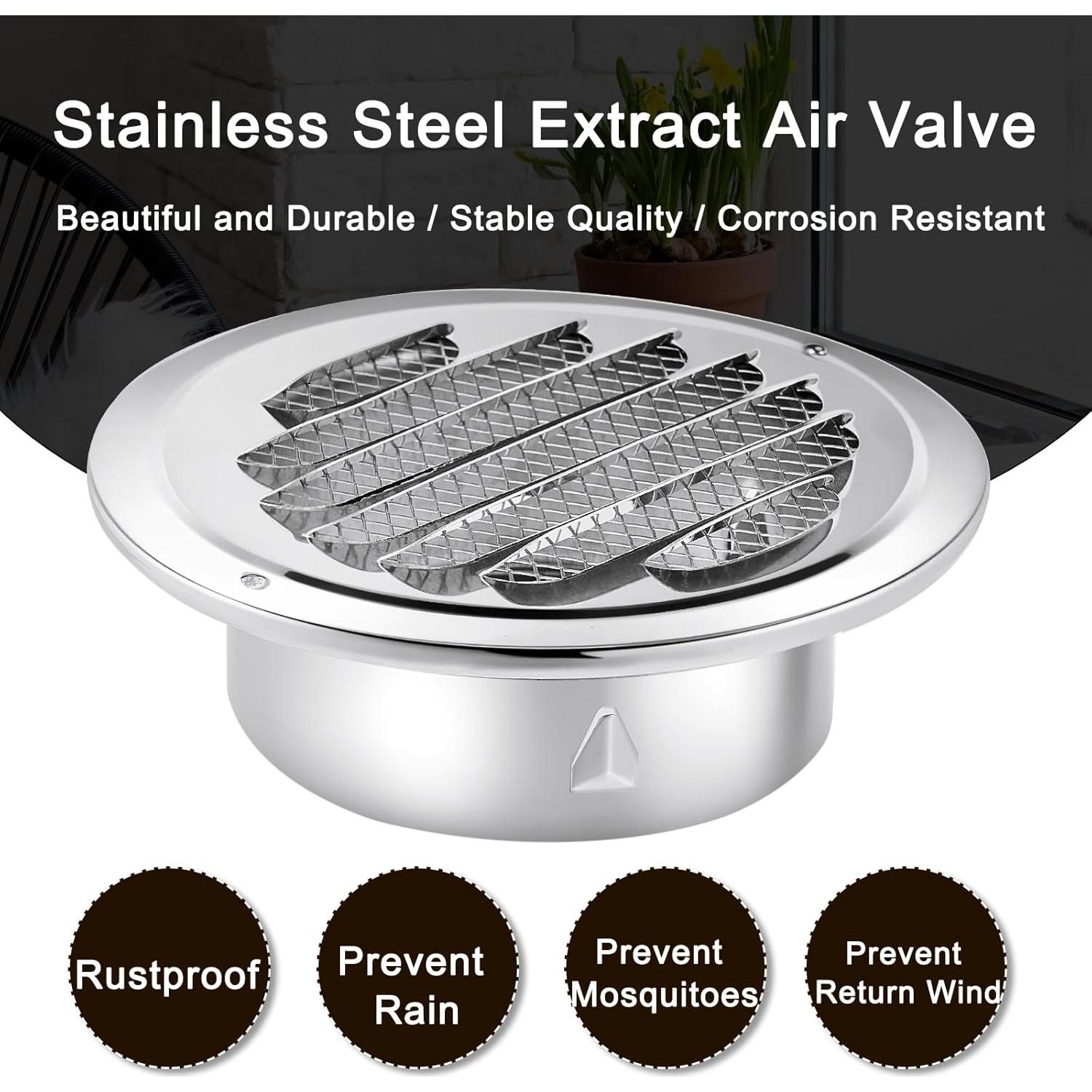 Ventilaciones de Sofito 36 Pcs Acero Inoxidable 10.16 cm Plateado