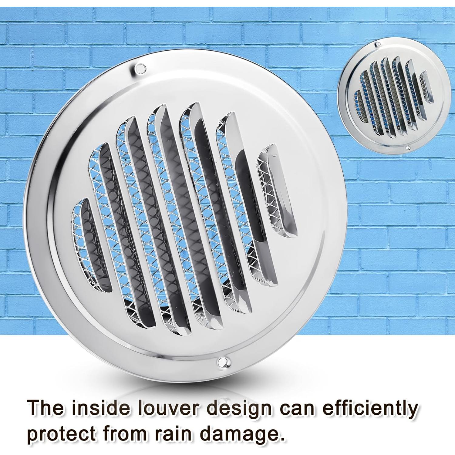 Ventilaciones de Sofito 36 Pcs Acero Inoxidable 10.16 cm Plateado