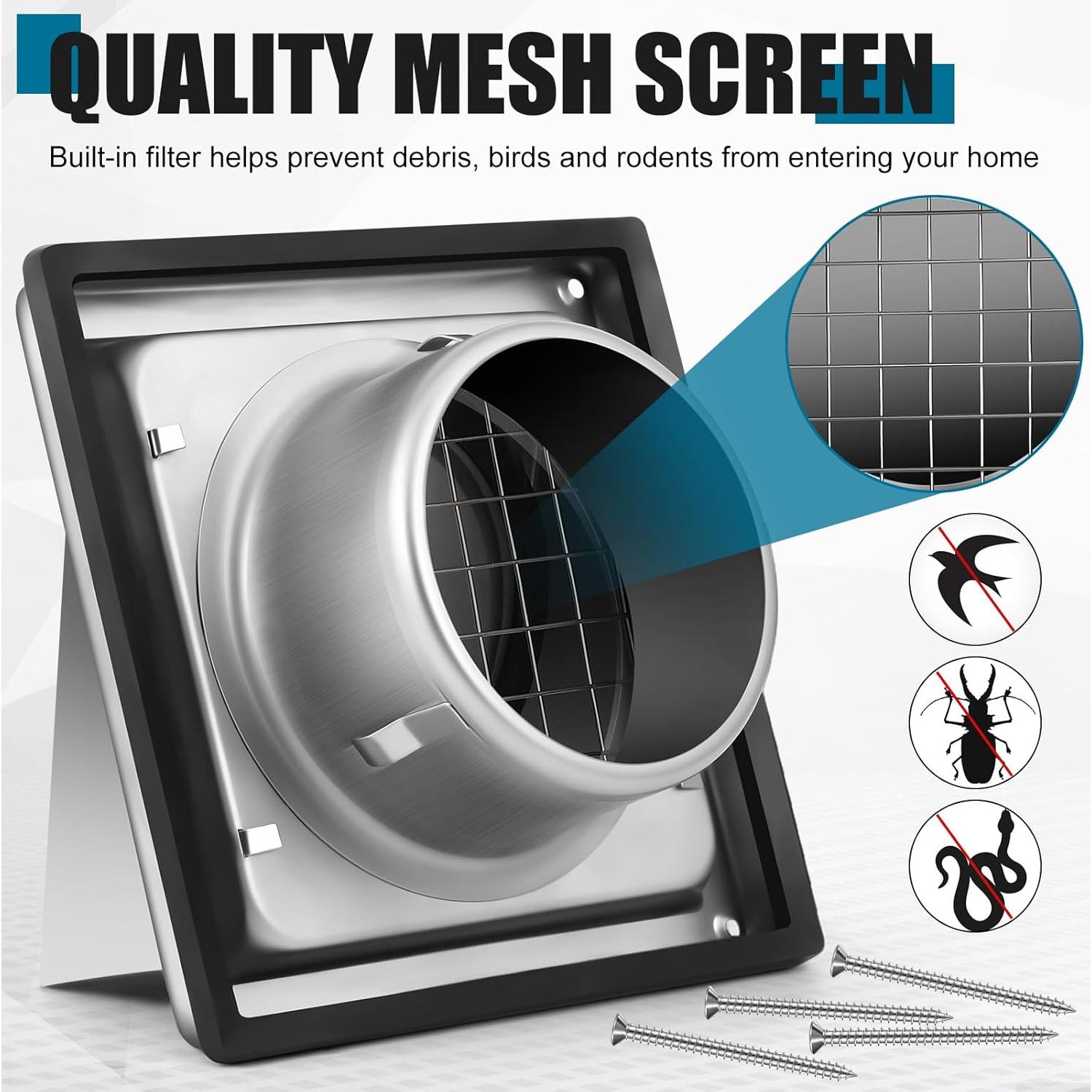 Cubierta de Ventilación para Secadora Gisafai 4" Acero Inoxidable