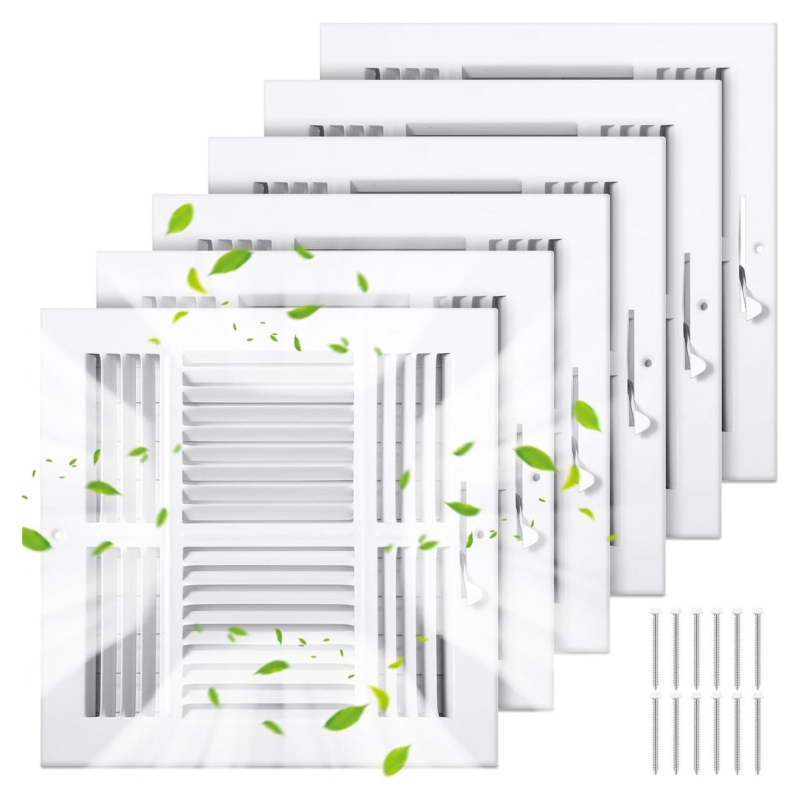 Cubiertas de Ventilación VIHOSE 6 Pcs 25.4 cm Cuadradas Blancas