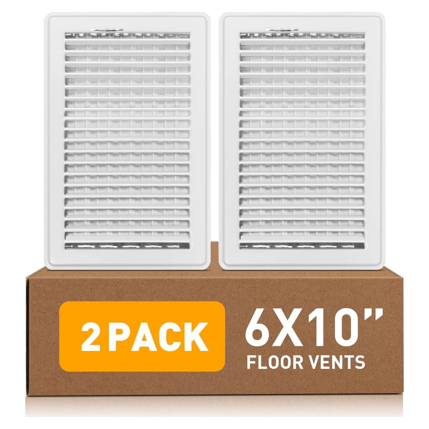 Registro de Piso 6x10 VE NI SCC - Cubiertas Ventilación Metal Blanco