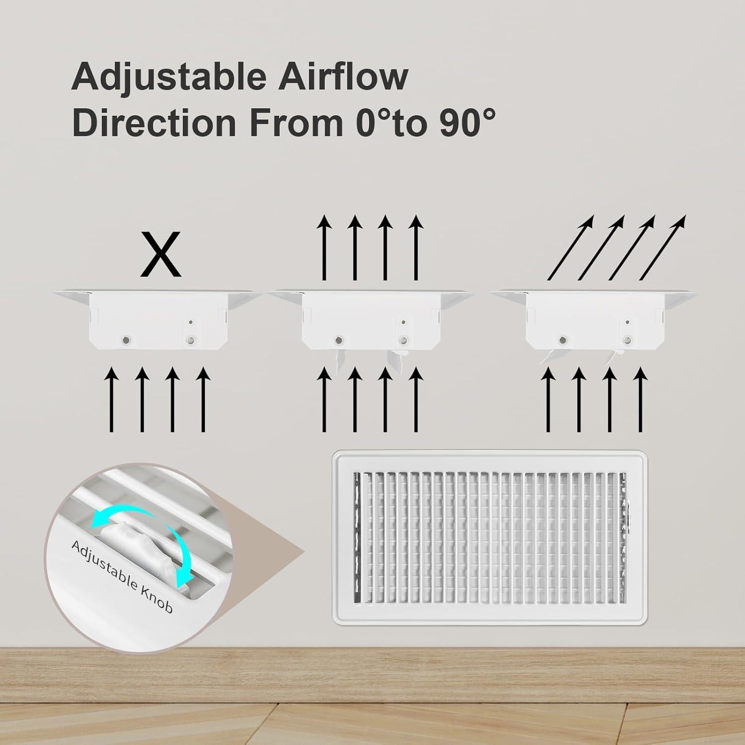 Registro de Piso 6x10 VE NI SCC - Cubiertas Ventilación Metal Blanco