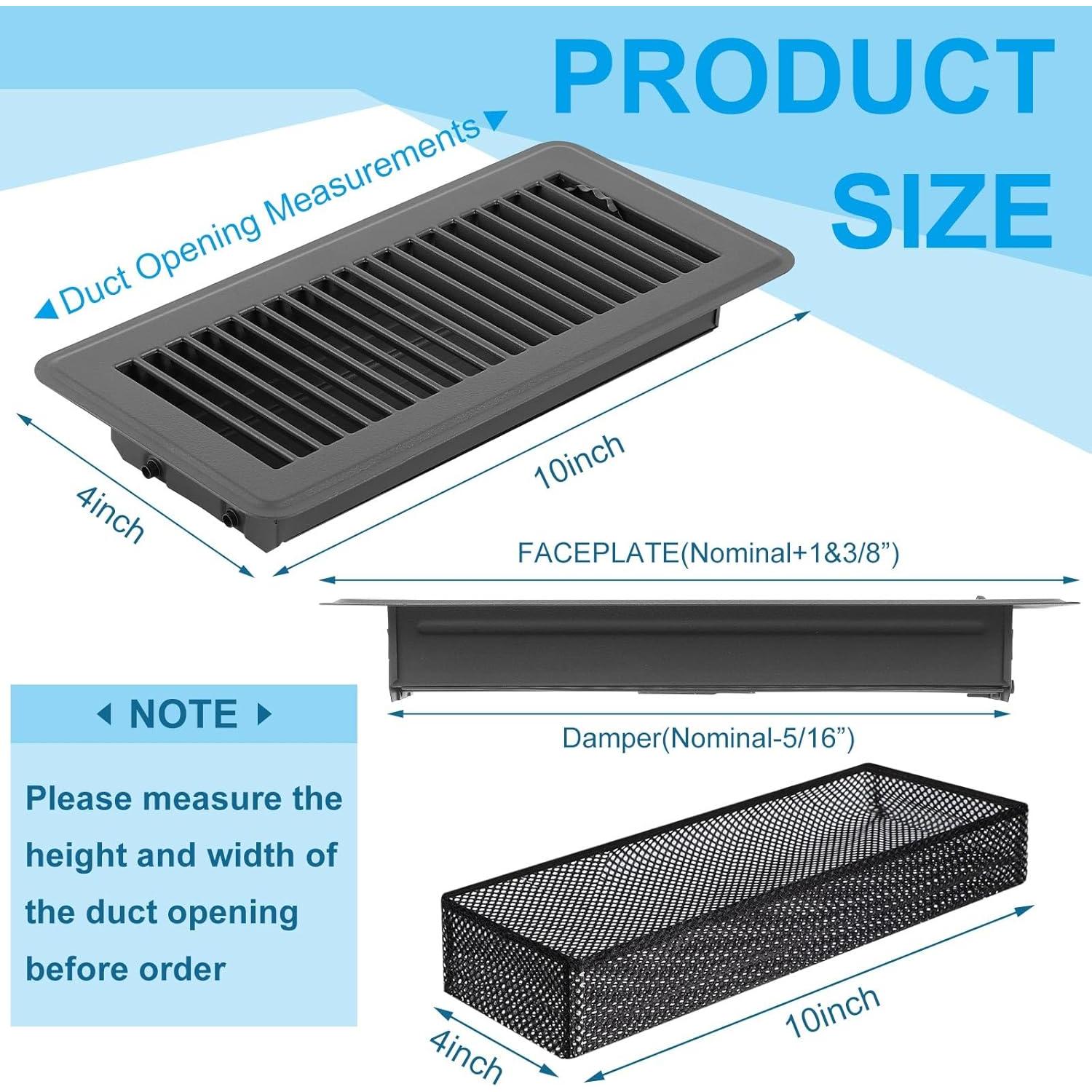 Juego de 24 Cubiertas de Ventilación de Piso Baquler 10x25 cm