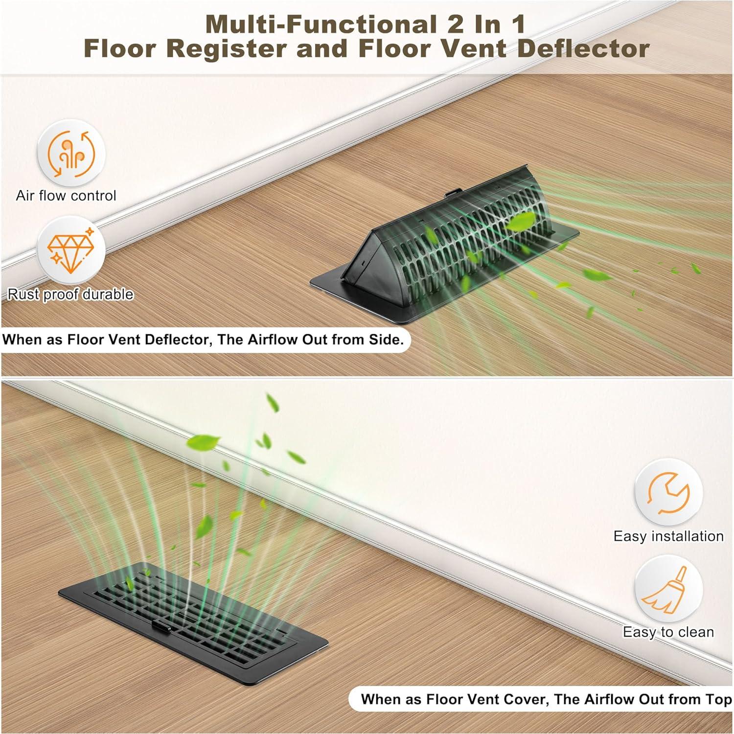 Deflectores de Ventilación Gotsblock 2-en-1 10x25 cm Negro