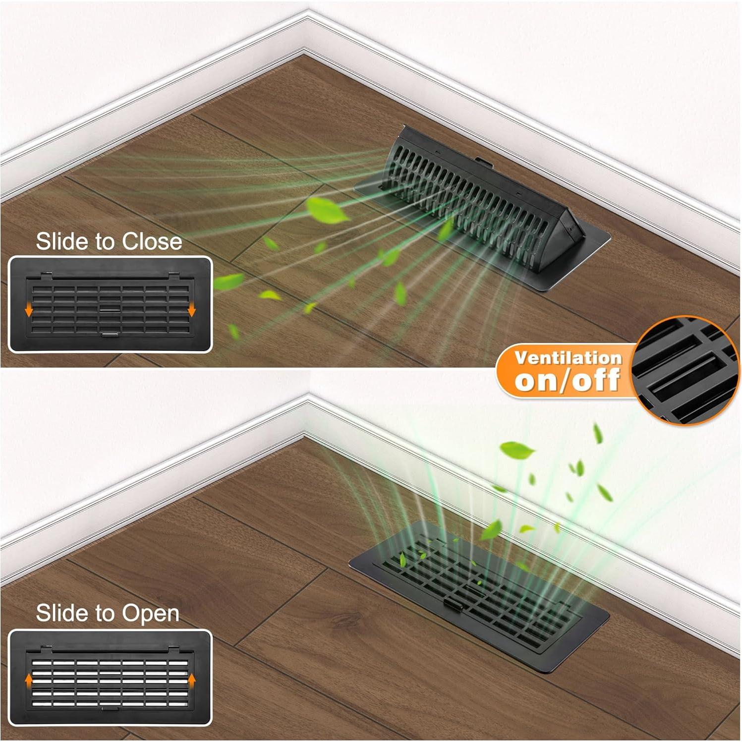 Deflectores de Ventilación Gotsblock 2-en-1 10x25 cm Negro