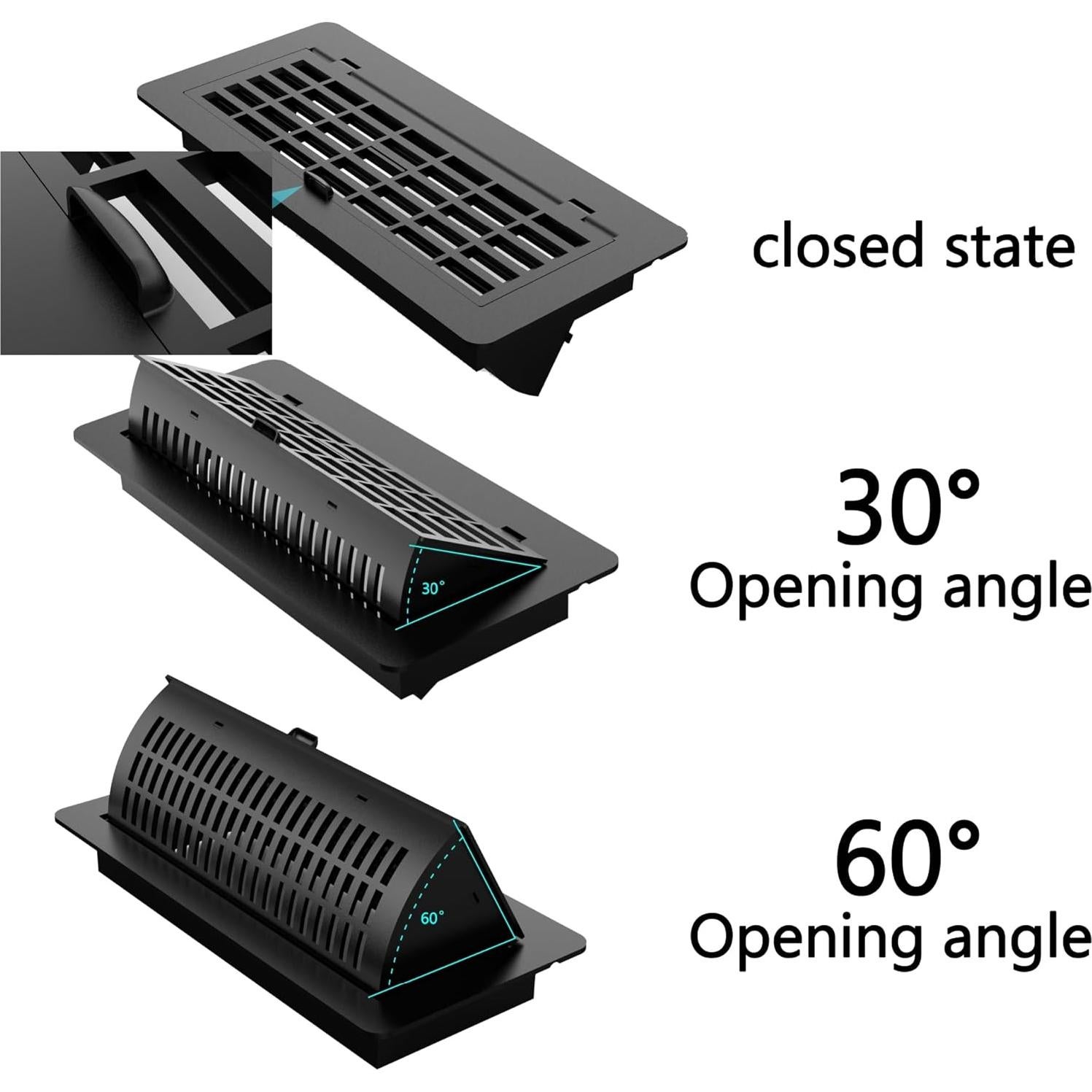 Deflectores de Ventilación Gotsblock 2-en-1 10x25 cm Negro